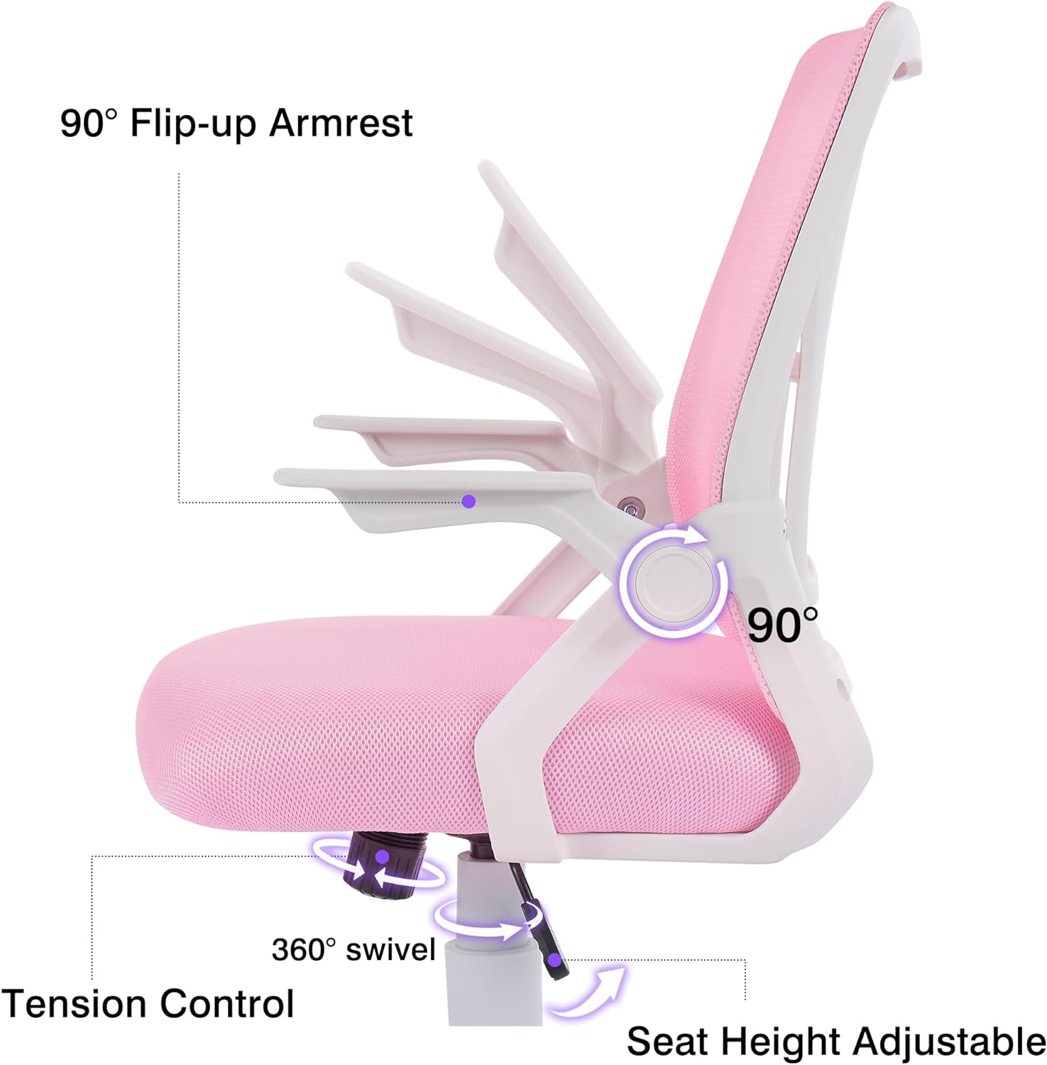 VECELO Mid-Back Swivel Ergonomic Office Chair - VECELO