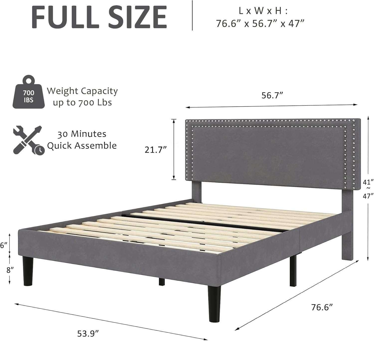 VECELO Modern Platform Bed Frame/Mattress Foundation - VECELO