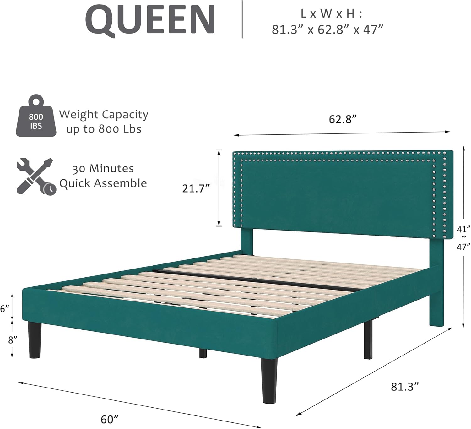 VECELO Modern Platform Bed Frame/Mattress Foundation - VECELO