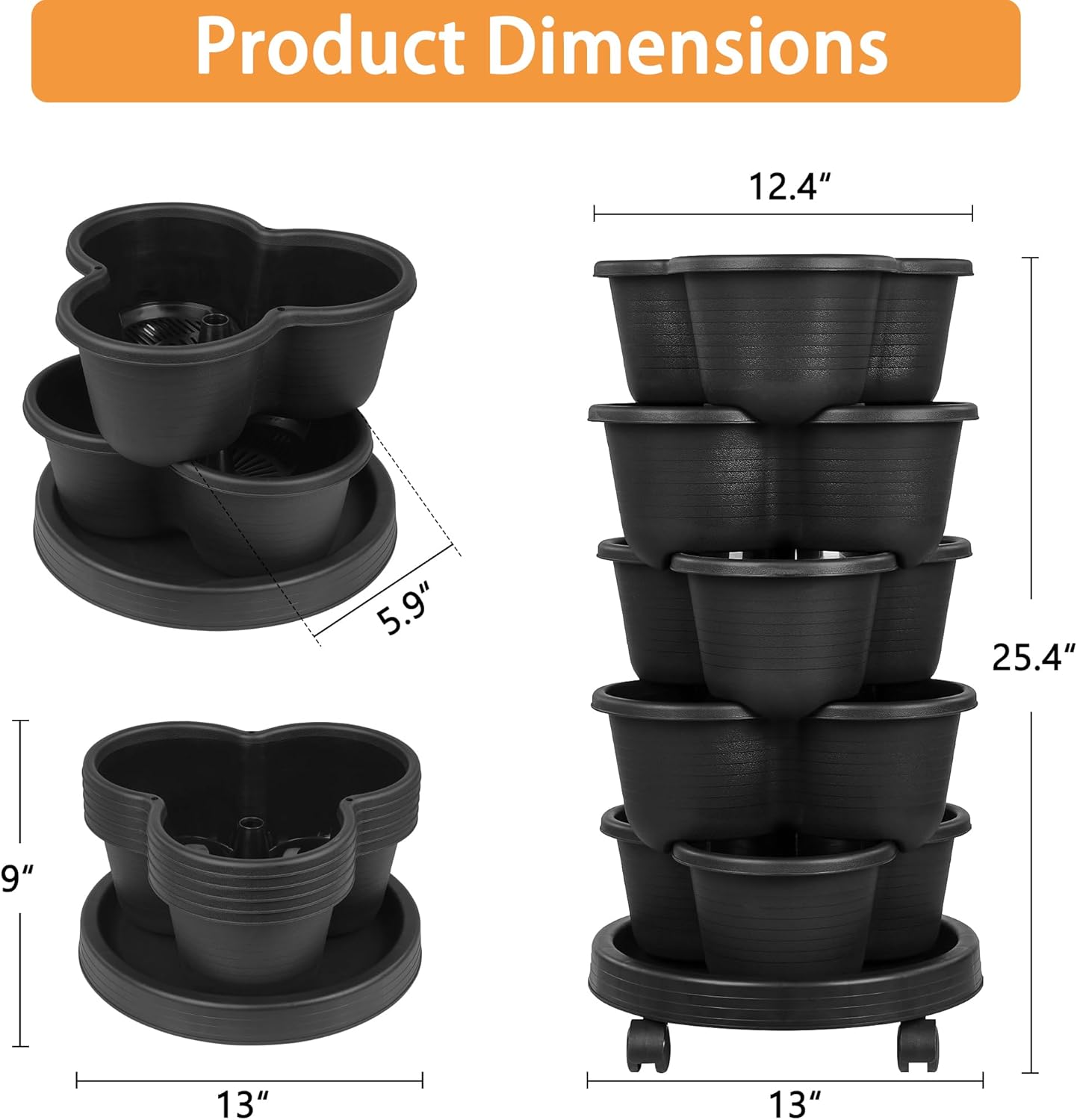 VECELO 5 Tier Vertical Garden Planter