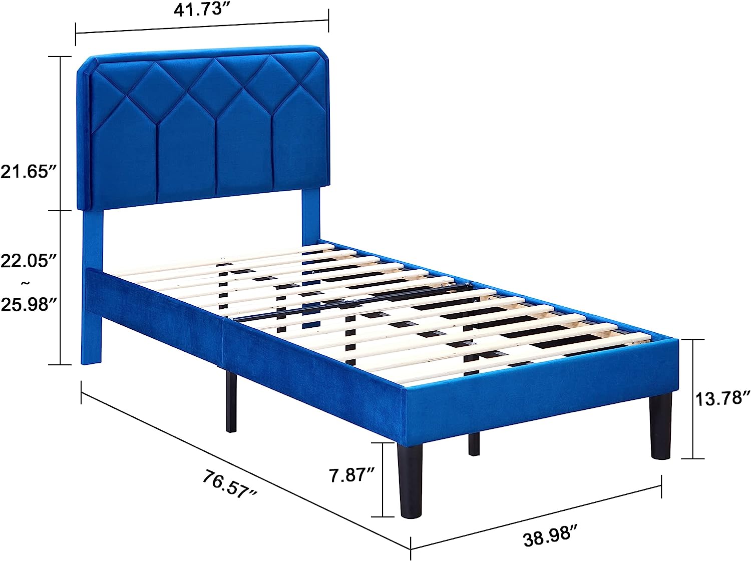VECELO Premium Leather Upholstered Platform Bed Frame - VECELO