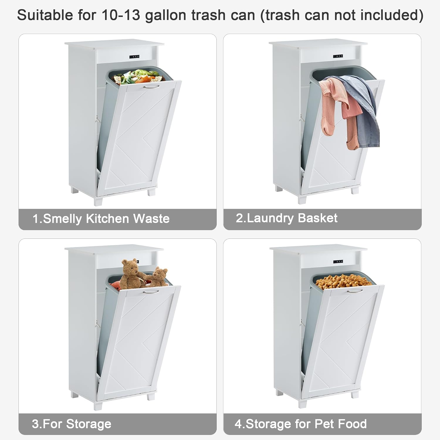 VECELO Tilt Out Kitchen Trash Bin Cabinet - VECELO