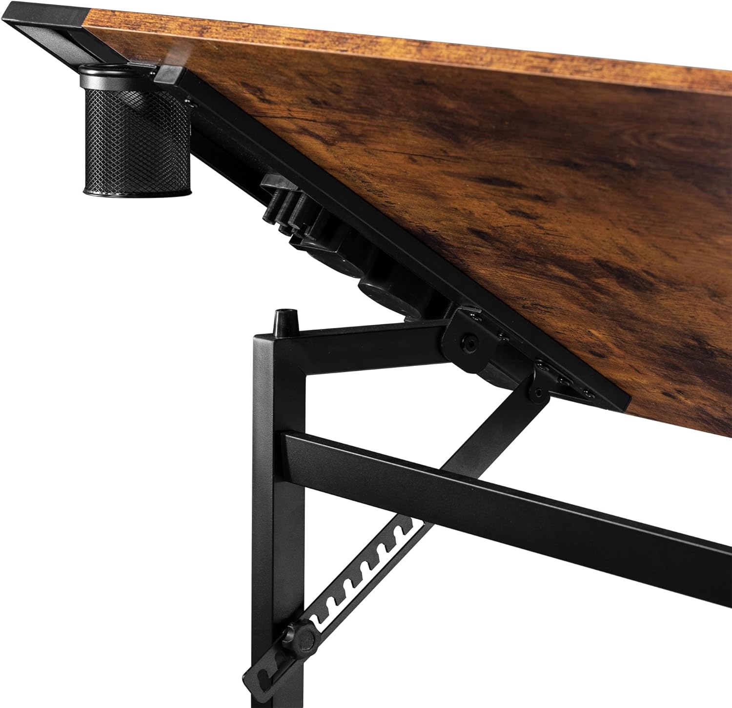 VECELO Vintage Drawing Drafting Table, Adjustable Tilting Top Art Desk Craft Work Station - VECELO