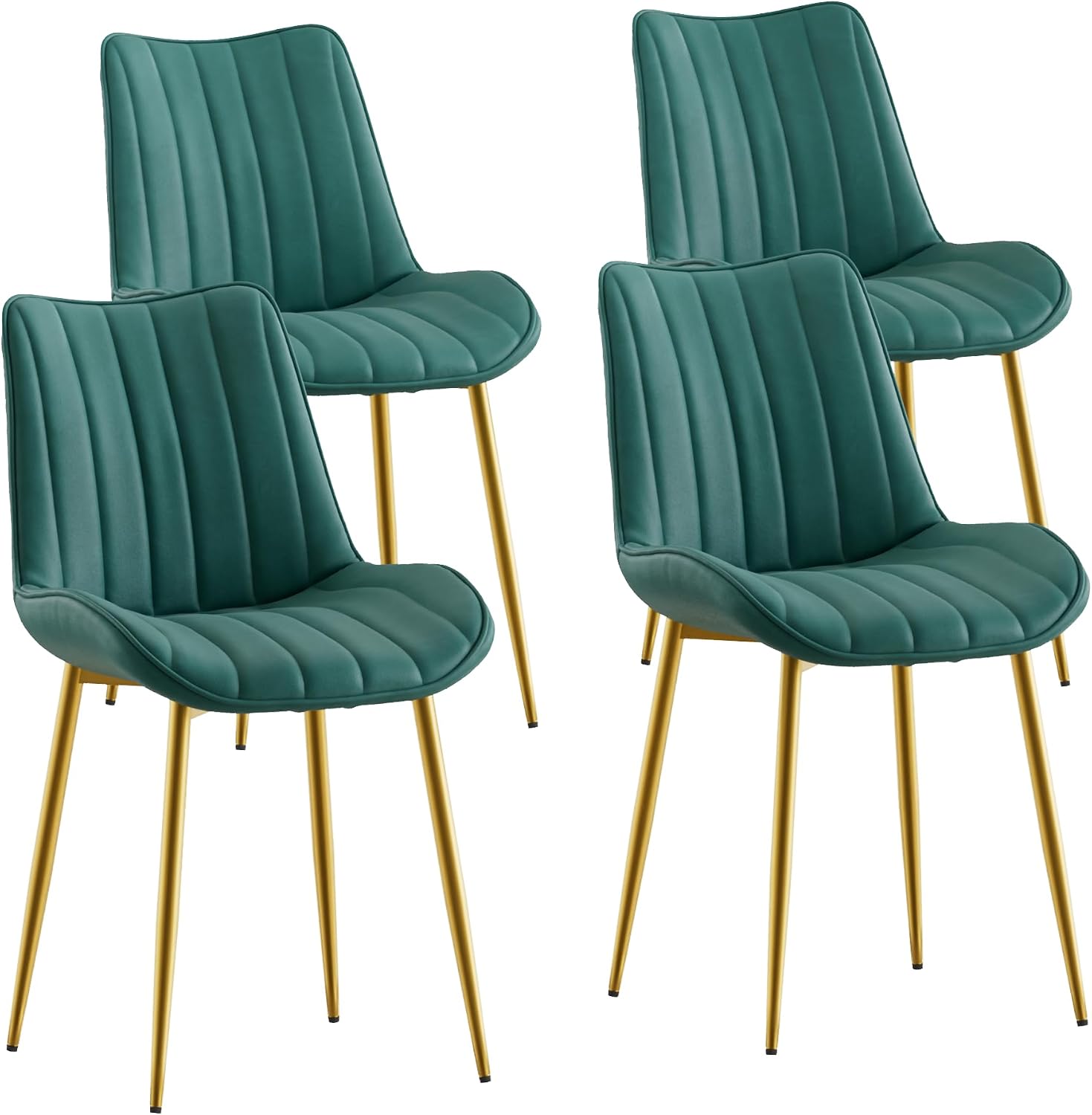 VECELO Dining Chairs, Velvet Fabric & Metal Frame