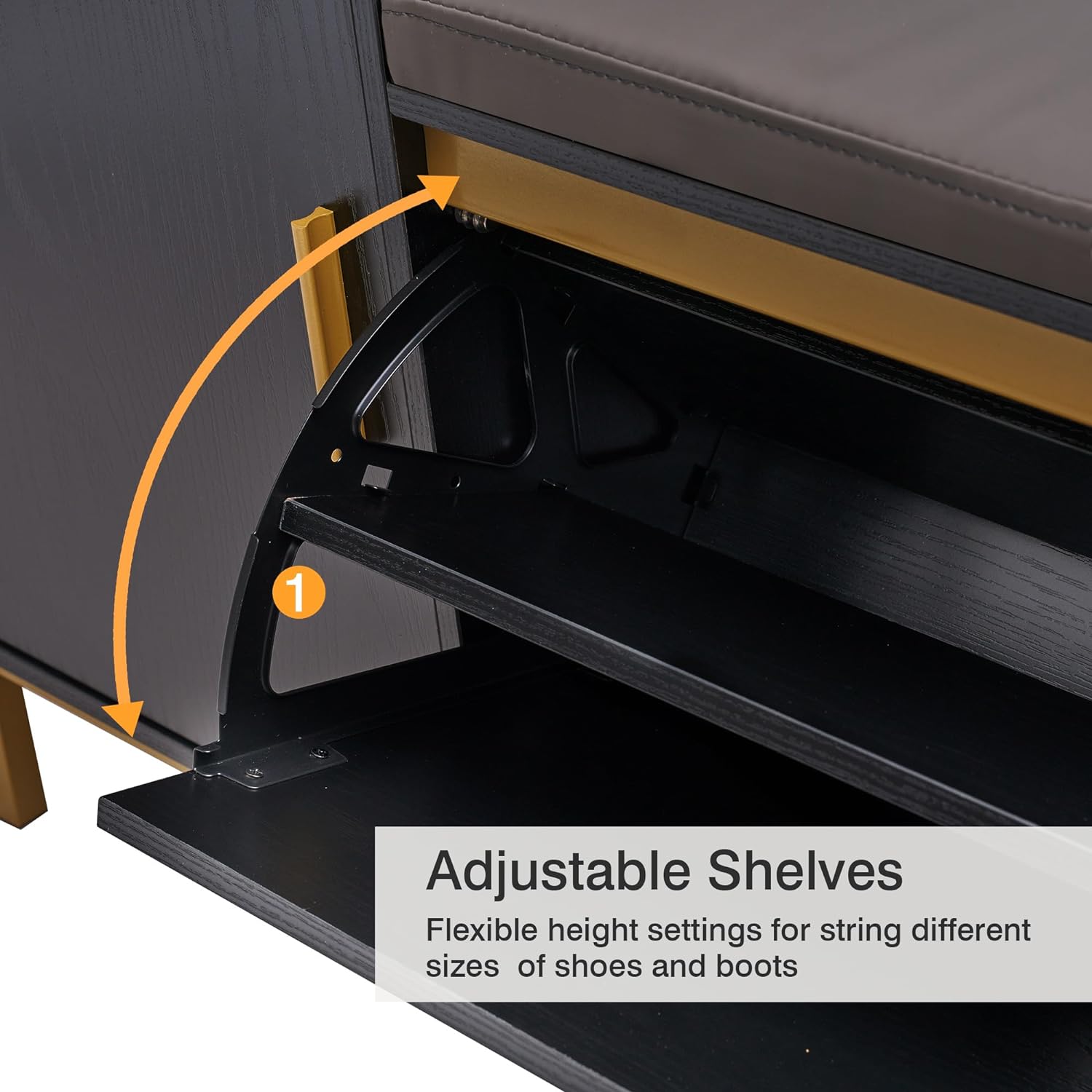 VECELO Shoe Storage Bench with Flip Drawers Entryway Cabinet with Removable Seat Cushion - VECELO