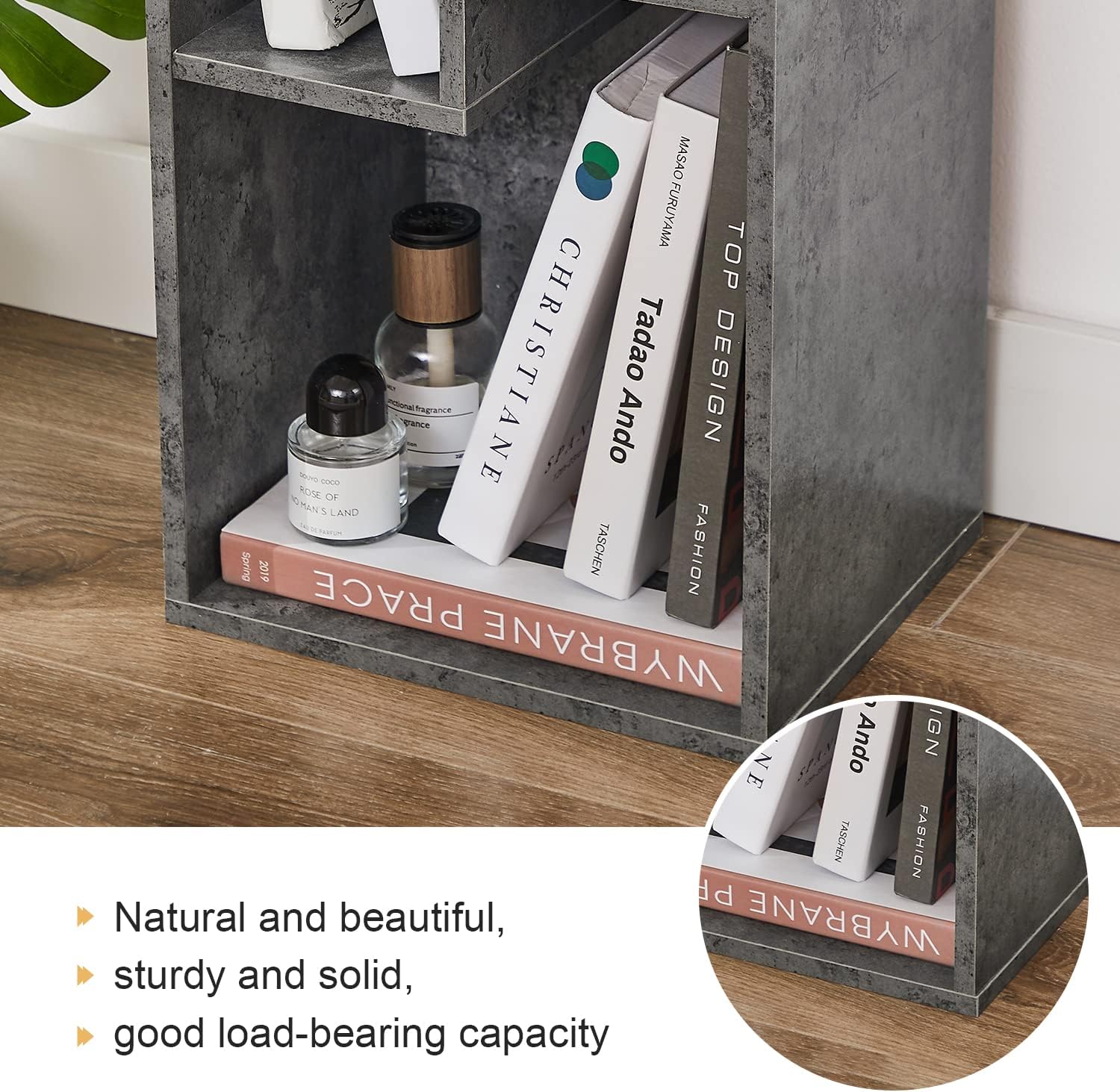 VECELO Modern 3-Tier Small Bookcase, 4 Cube/5 Cube Bookshelf/Storage Organizer - VECELO