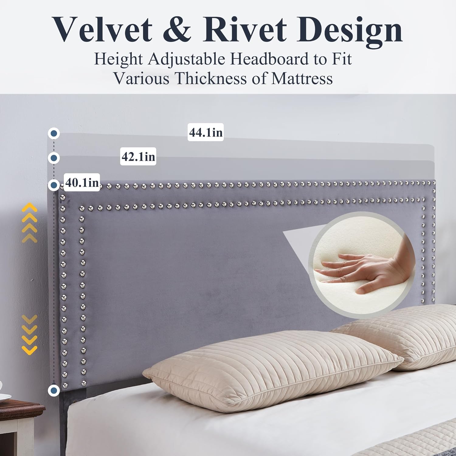 VECELO Upholstered Platform Bed Frame Platform with 4 Storage Drawers - VECELO