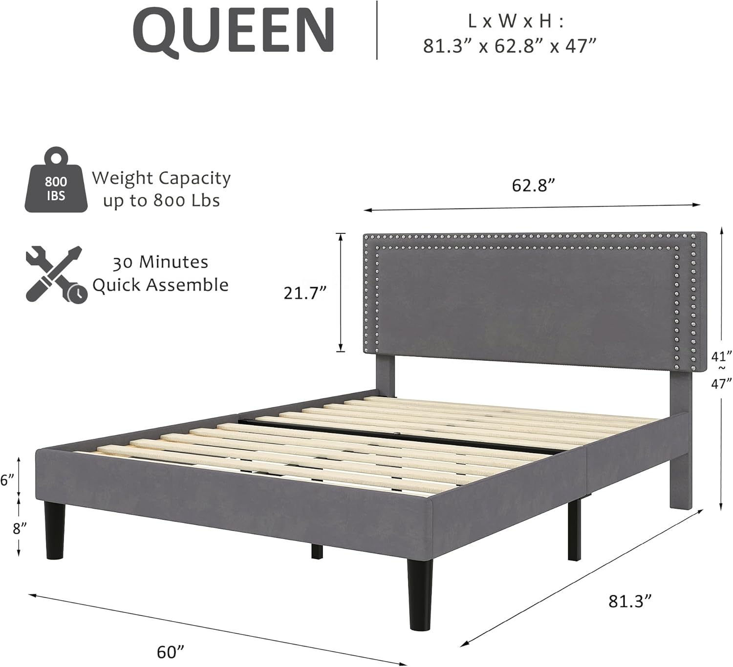 VECELO Modern Platform Bed Frame/Mattress Foundation - VECELO