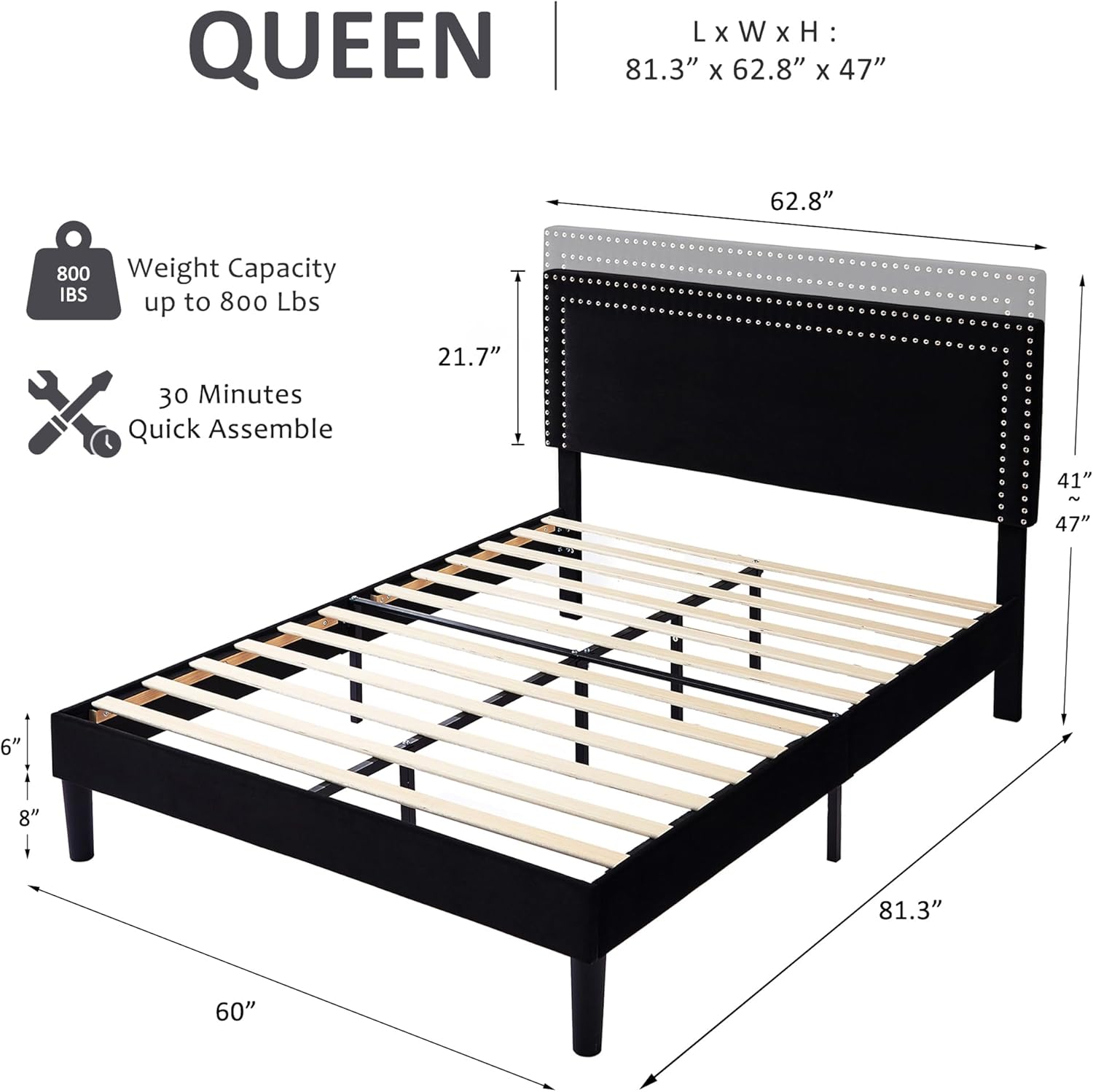 VECELO Modern Platform Bed Frame/Mattress Foundation - VECELO