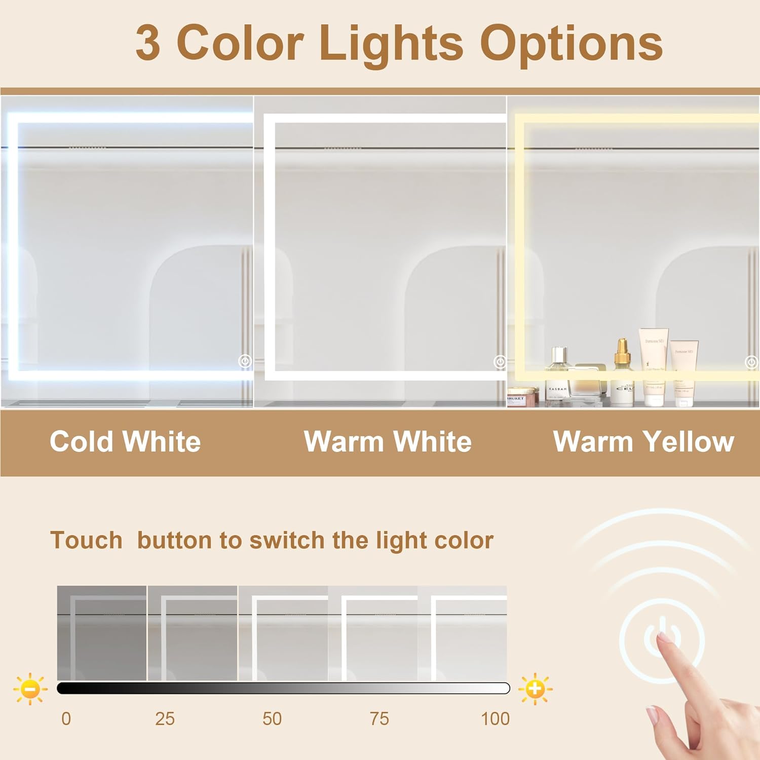 Vanity Desk Set with Adjustable LED Lighted Mirror & Power Outlet