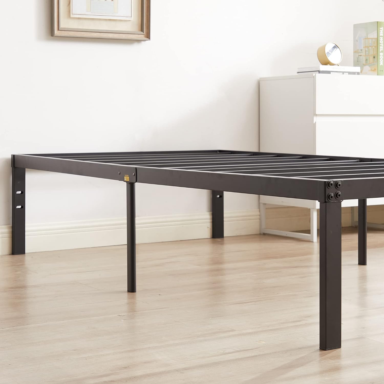 VECELO Metal Platform Bed Frame Heavy Duty Steel Slat, No Box Spring Needed - VECELO