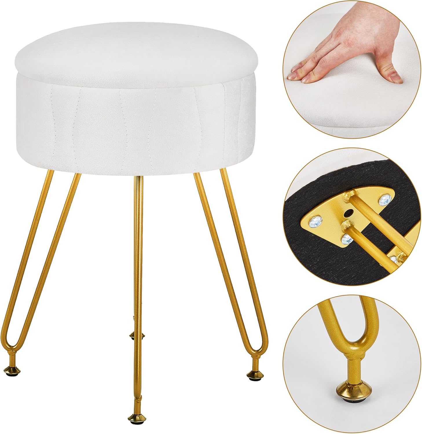 VECELO Vanity Stool with Storage