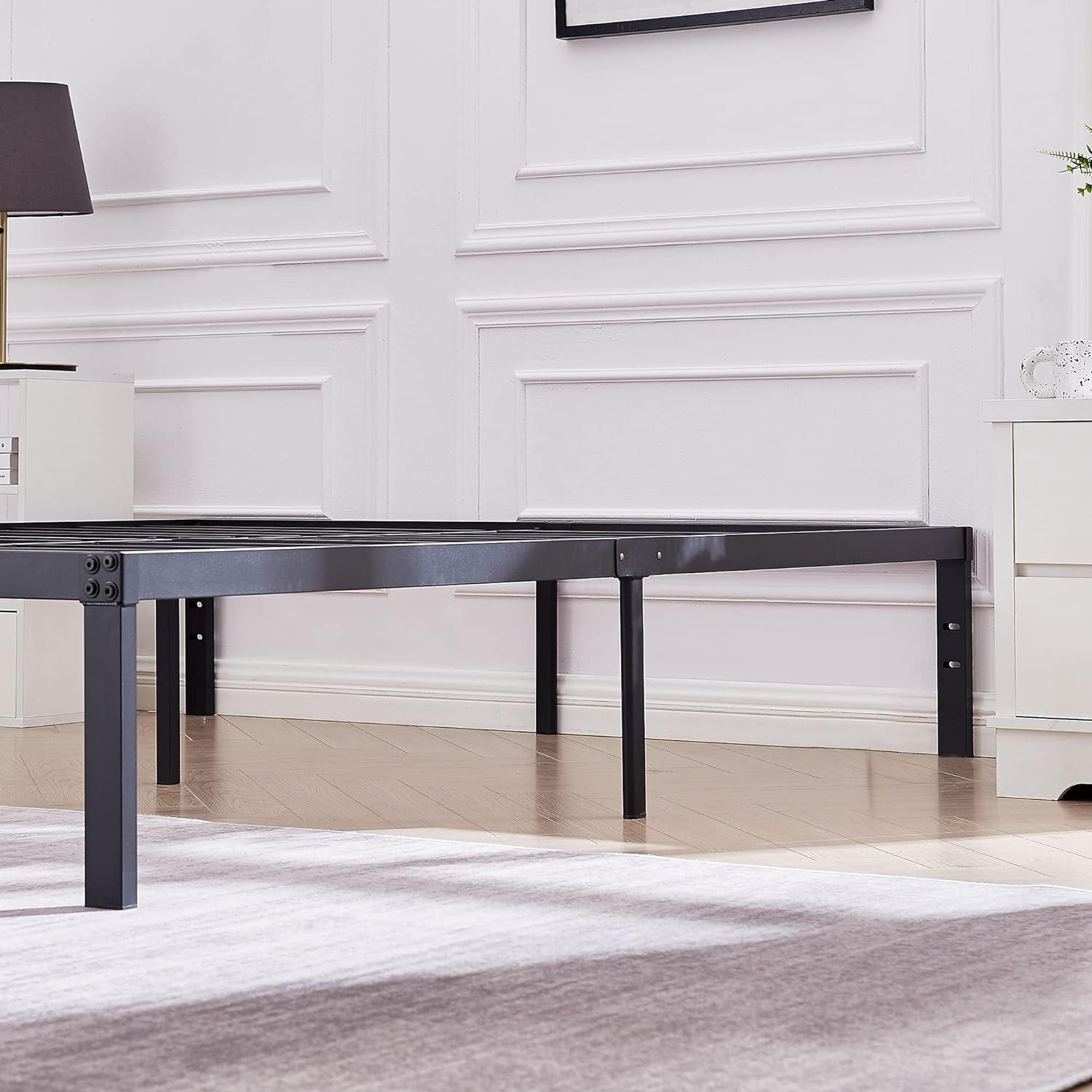 VECELO Metal Platform Bed Frame Heavy Duty Steel Slat, No Box Spring Needed - VECELO