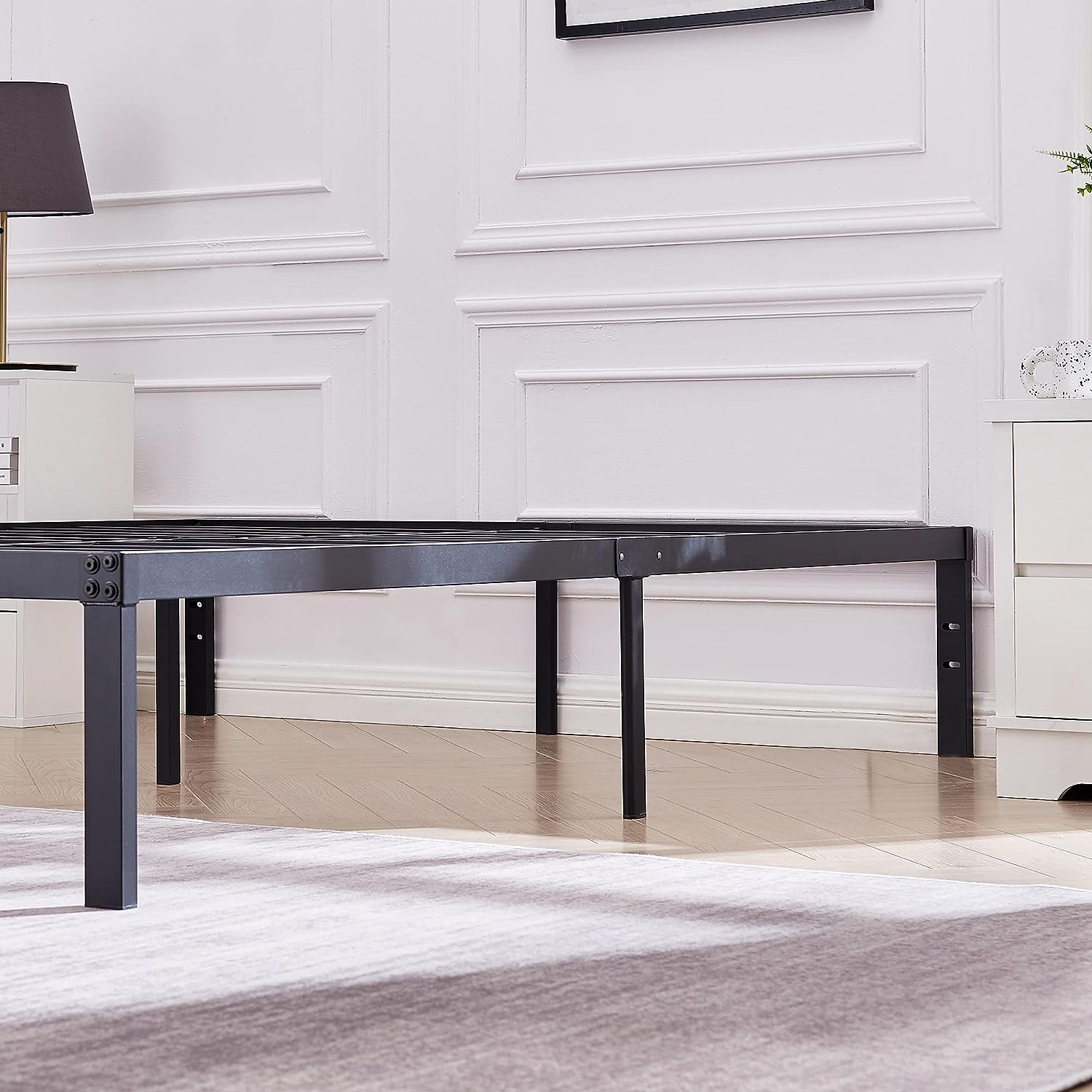 VECELO Metal Platform Bed Frame Heavy Duty Steel Slat, No Box Spring Needed - VECELO