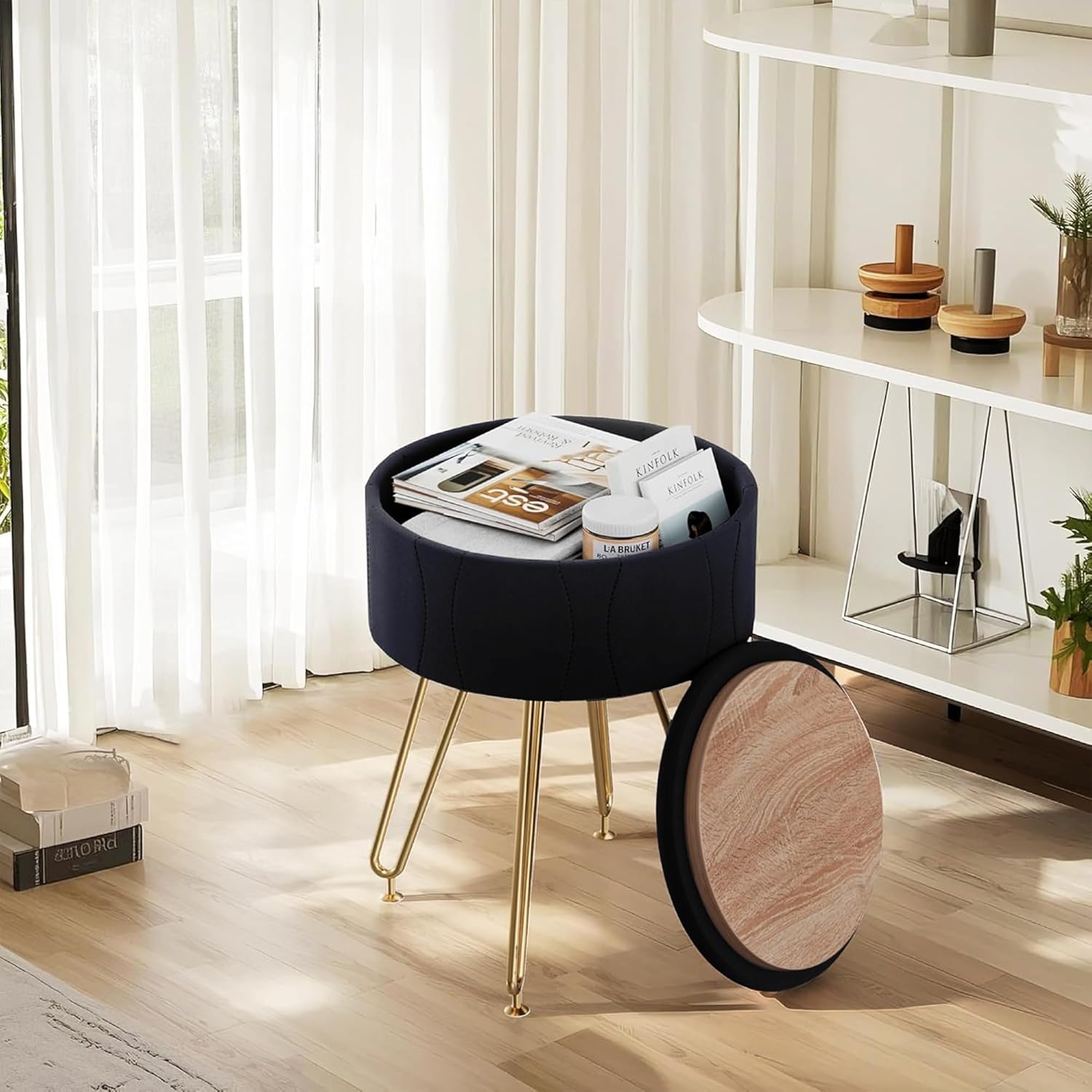VECELO Vanity Stool with Storage