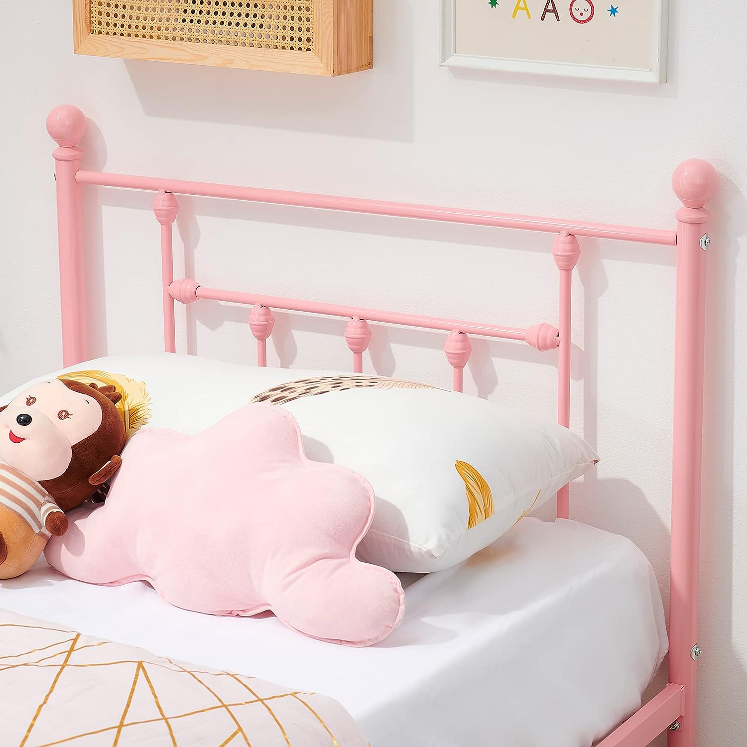 VECELO Twin Size Metal Platform Bed Frame for Girls Kids - VECELO