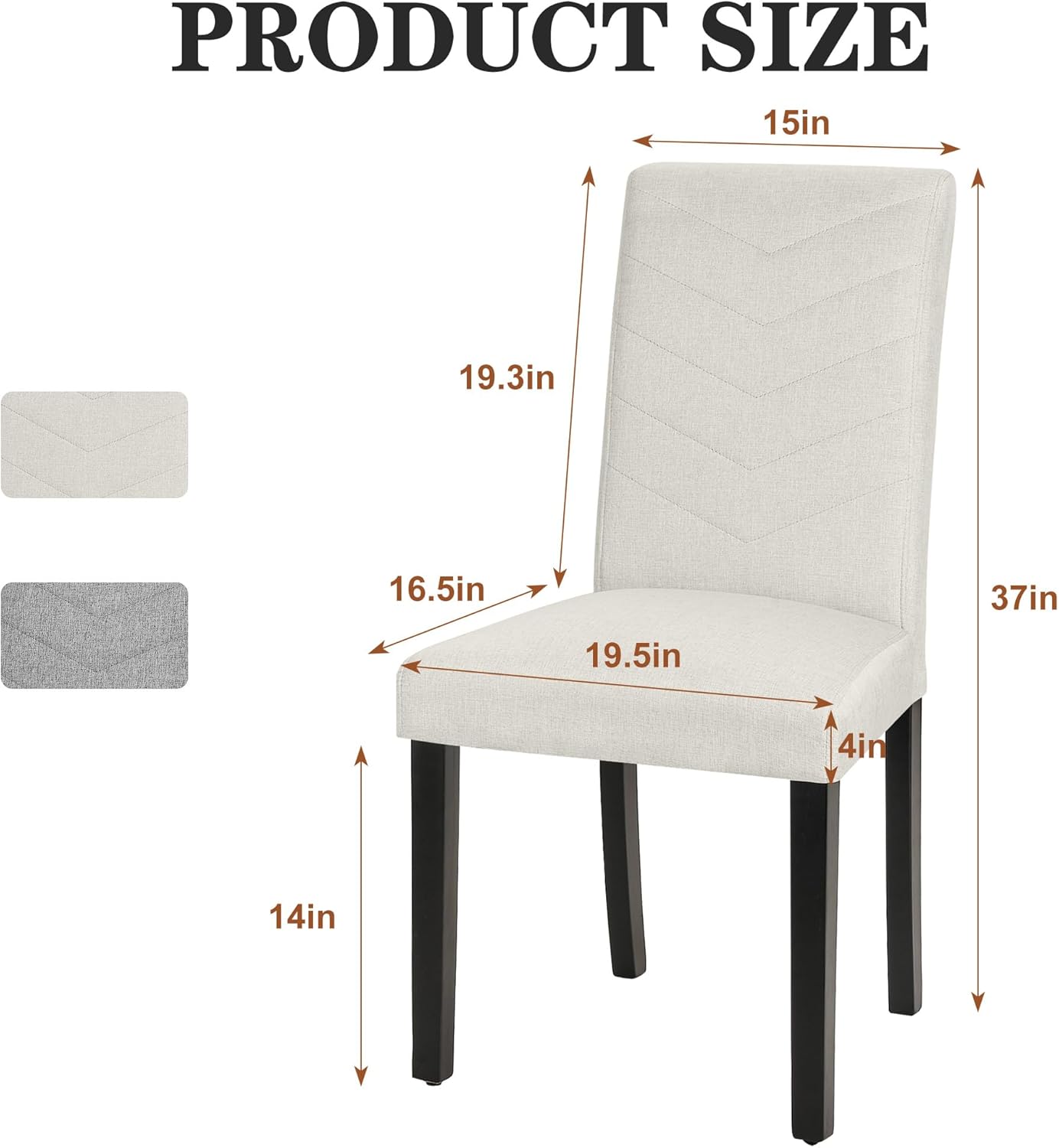 VECELO Upholstered Dining Chairs Set of 2 - VECELO
