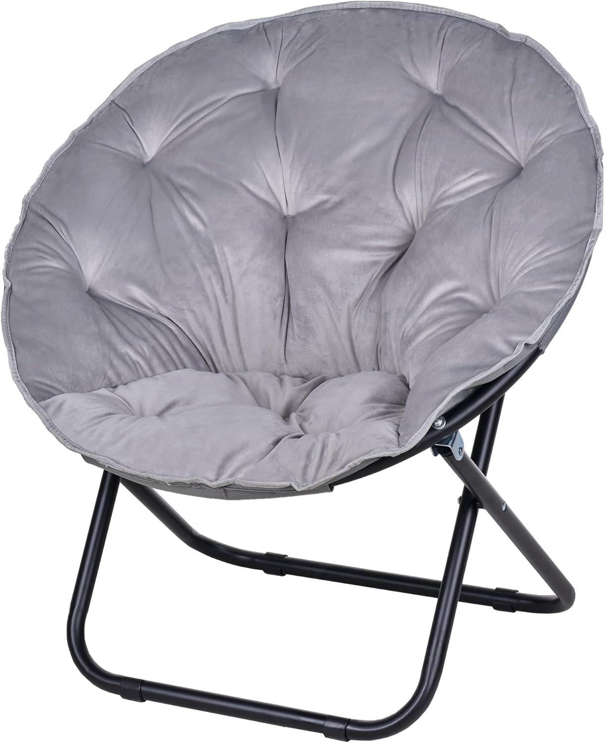 VECELO Saucer Chair for Adults, Folding Moon Chair with Metal Frame - VECELO