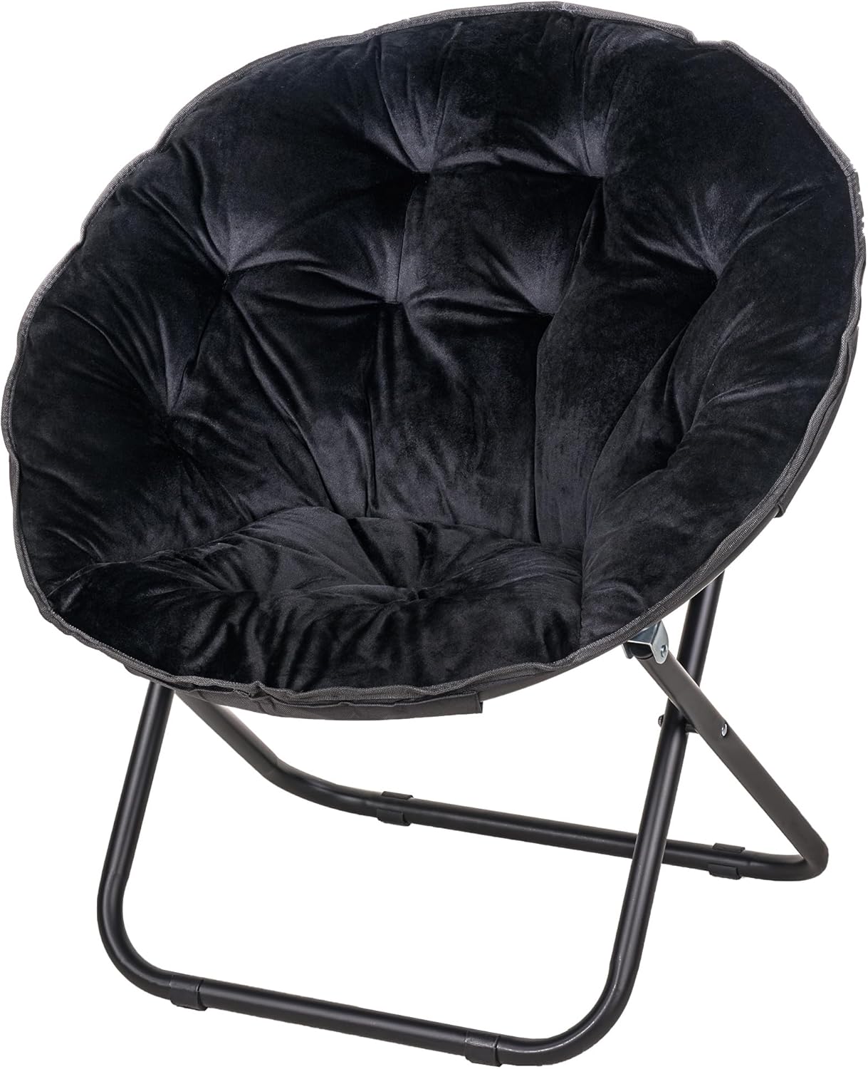 VECELO Saucer Chair for Adults, Folding Moon Chair with Metal Frame - VECELO