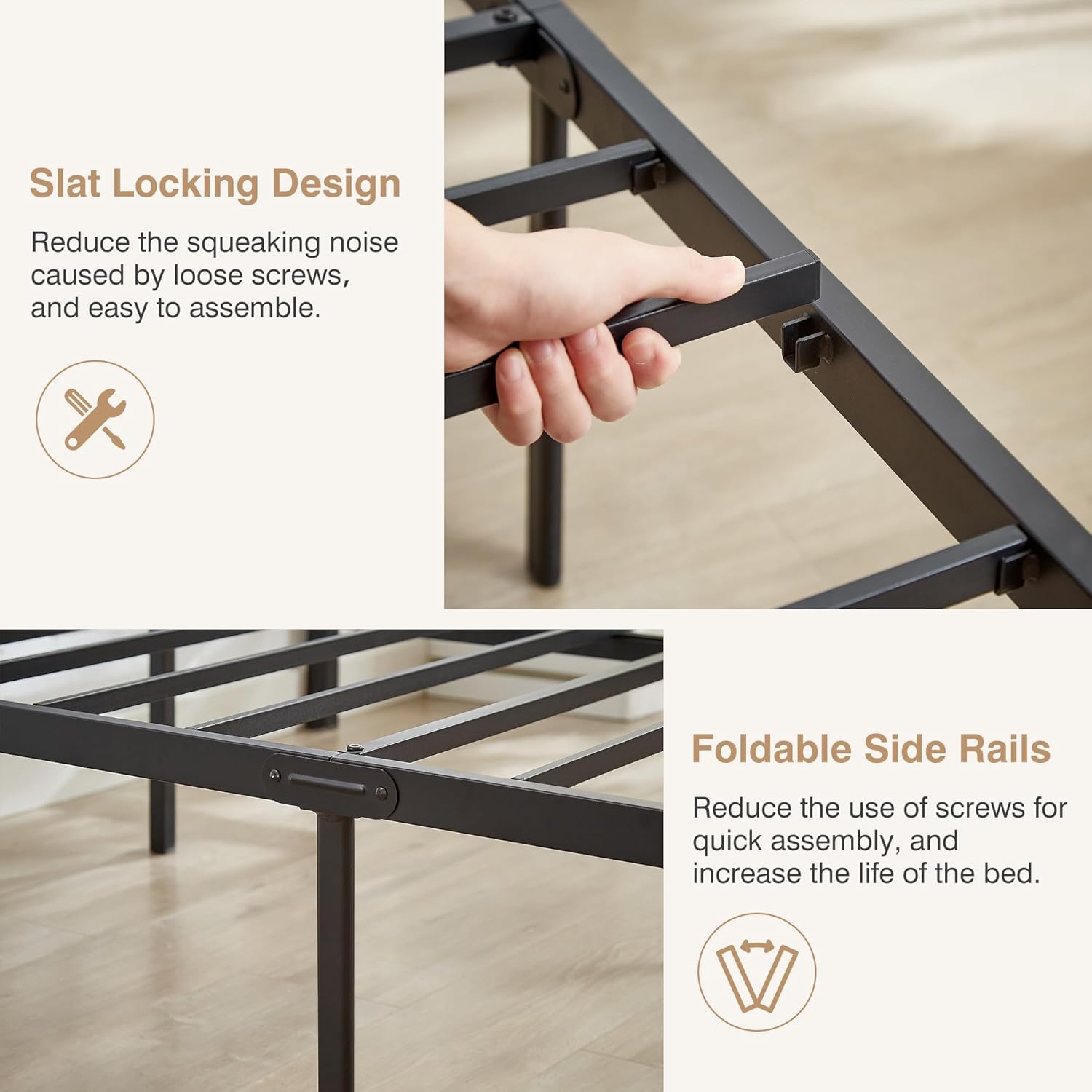 VECELO Metal Platform Bed Frame/Mattress Foundation - VECELO