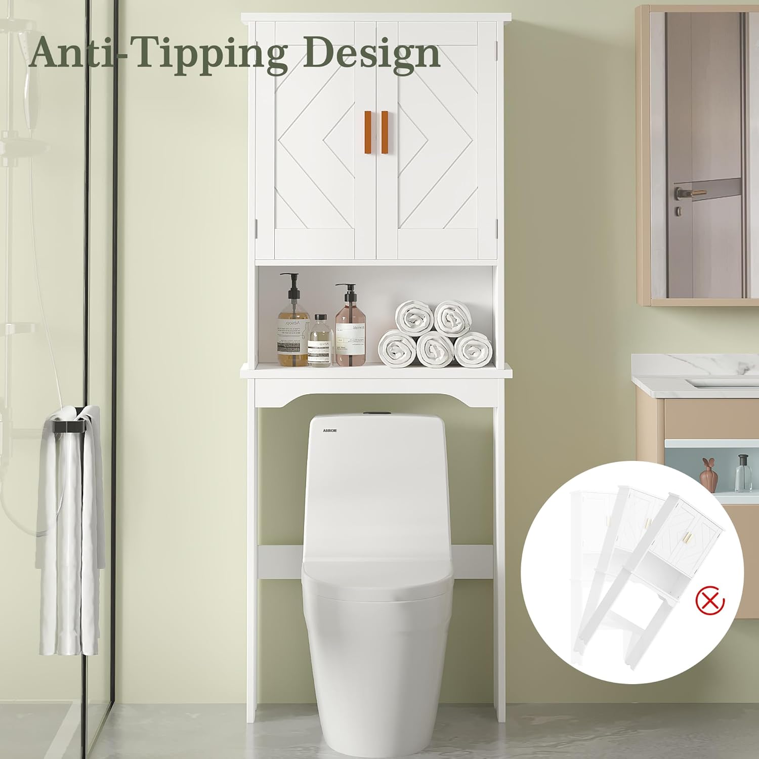 VECELO Over The Toilet Storage Cabinet - VECELO