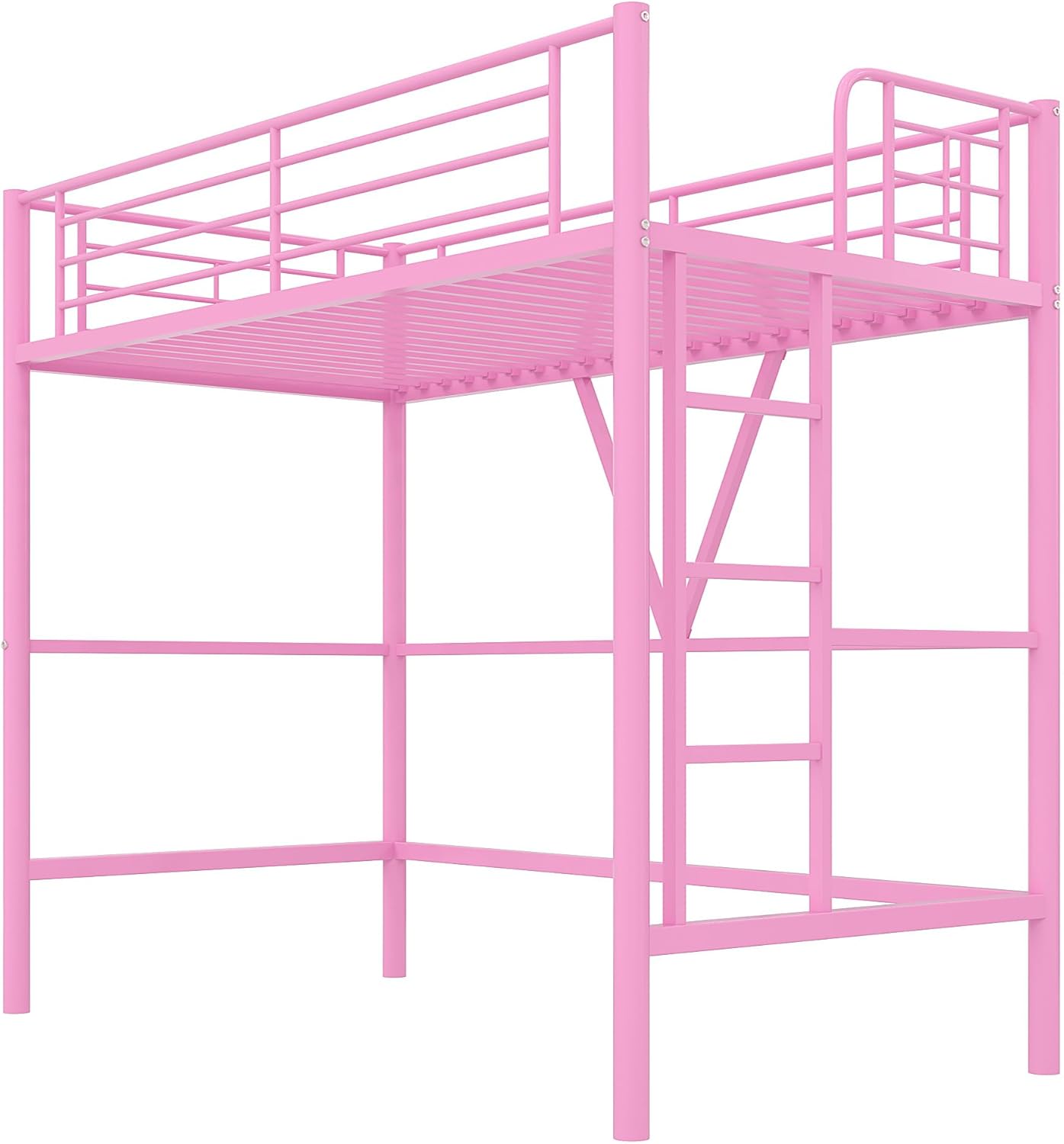 VECELO Metal Loft Bed Twin Size - VECELO