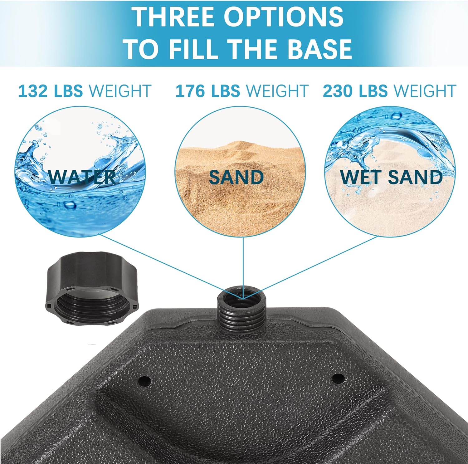 VECELO 4-Piece Heavy-Duty Cantilever Offset Patio Umbrella Base/Stand Outdoor - VECELO