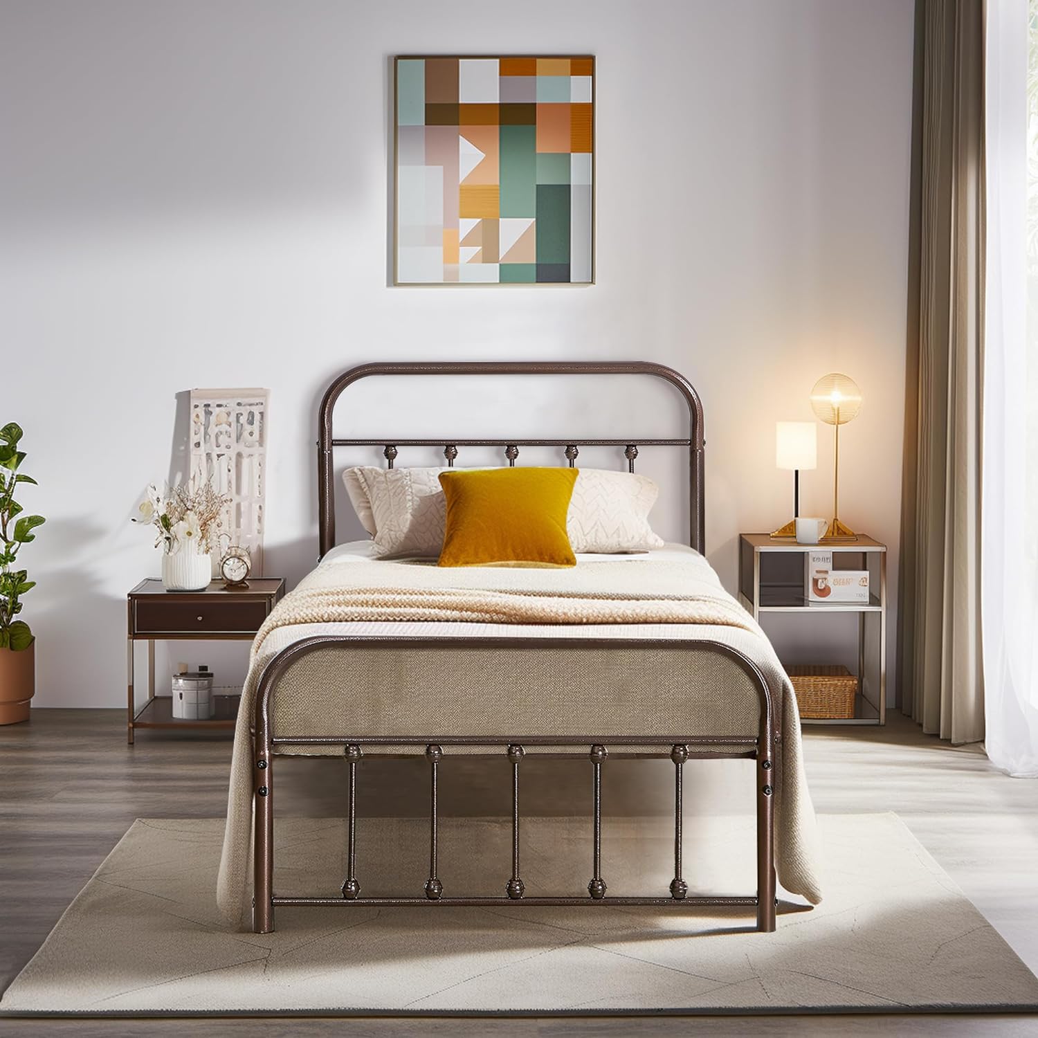 VECELO Metal Platform Bed Frame Mattress Foundation Modern&Simple Style - VECELO