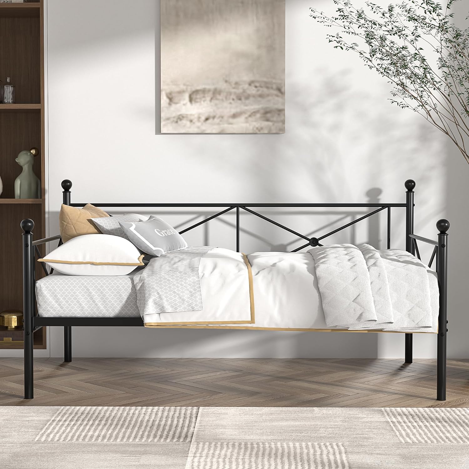 VECELO Twin Daybed with Headboard - VECELO