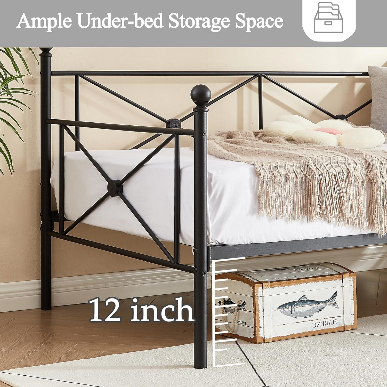 VECELO Twin Daybed with Headboard - VECELO