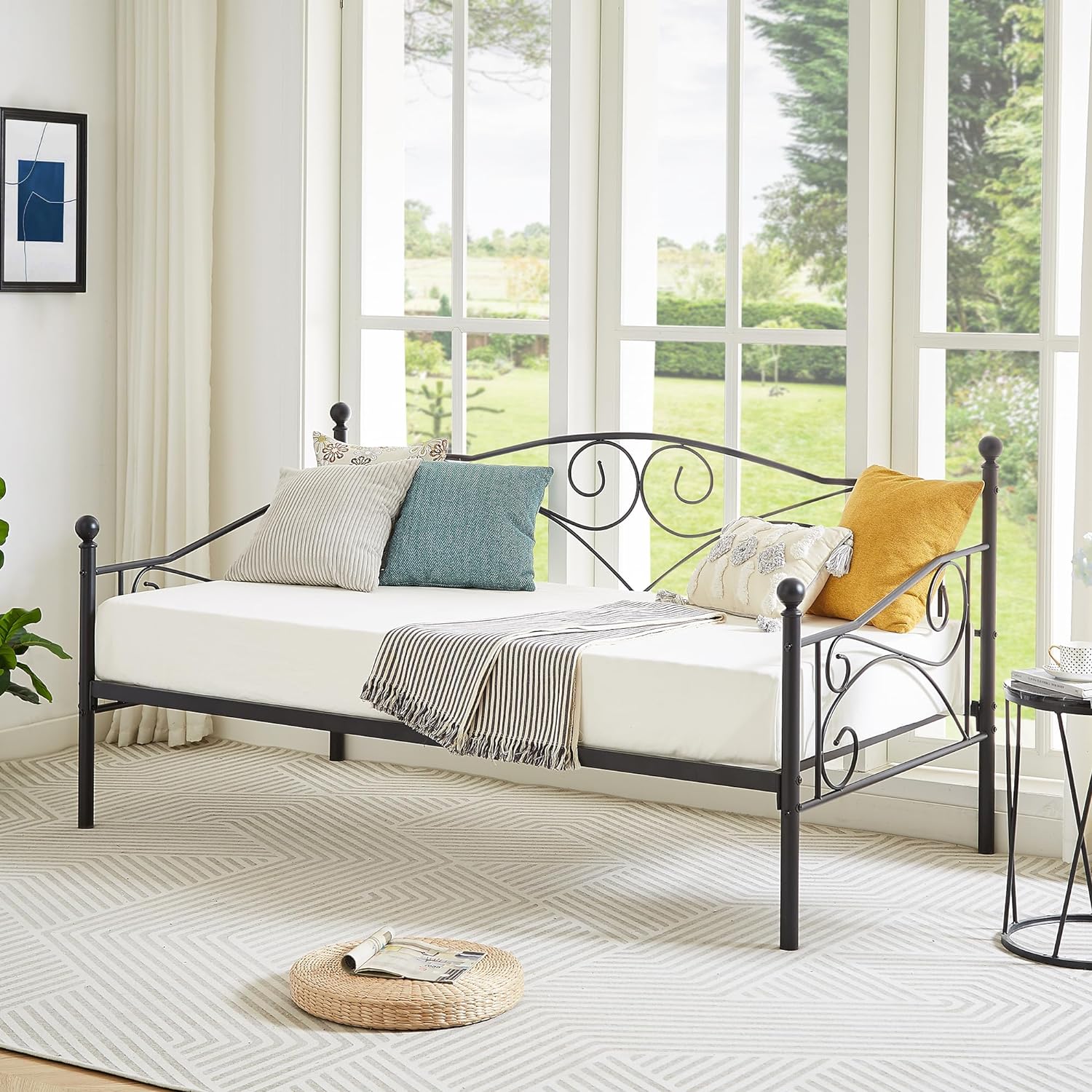 VECELO Premium Daybed Metal Bed Frame Twin Size - VECELO