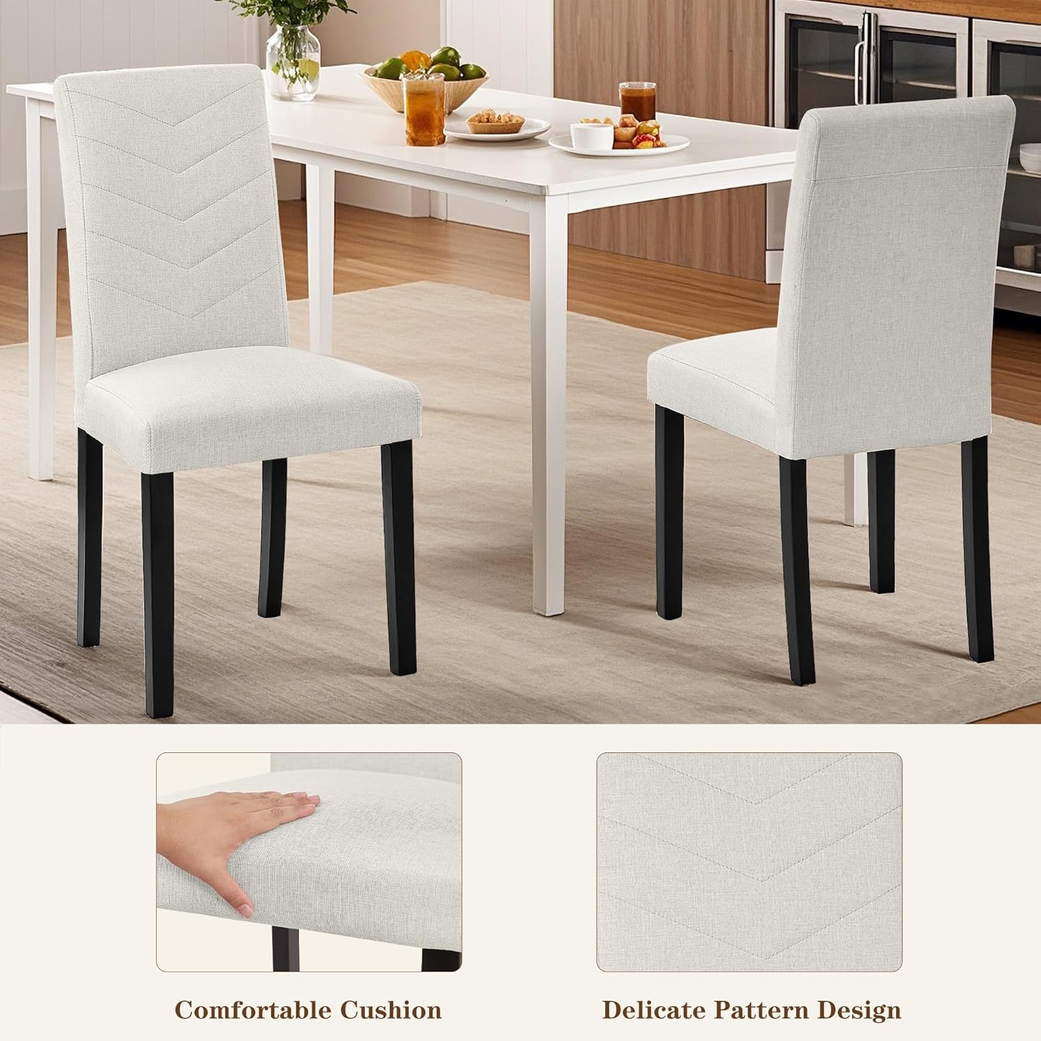 VECELO Upholstered Dining Chairs Set of 2 - VECELO