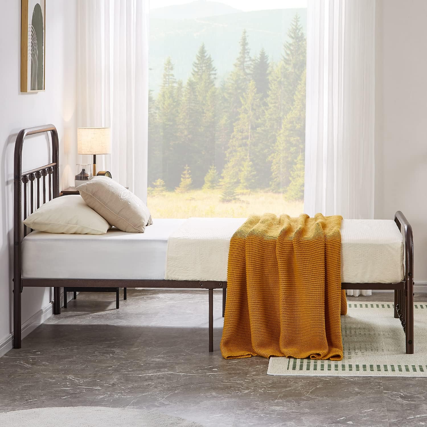 VECELO Metal Platform Bed Frame Mattress Foundation Modern&Simple Style - VECELO