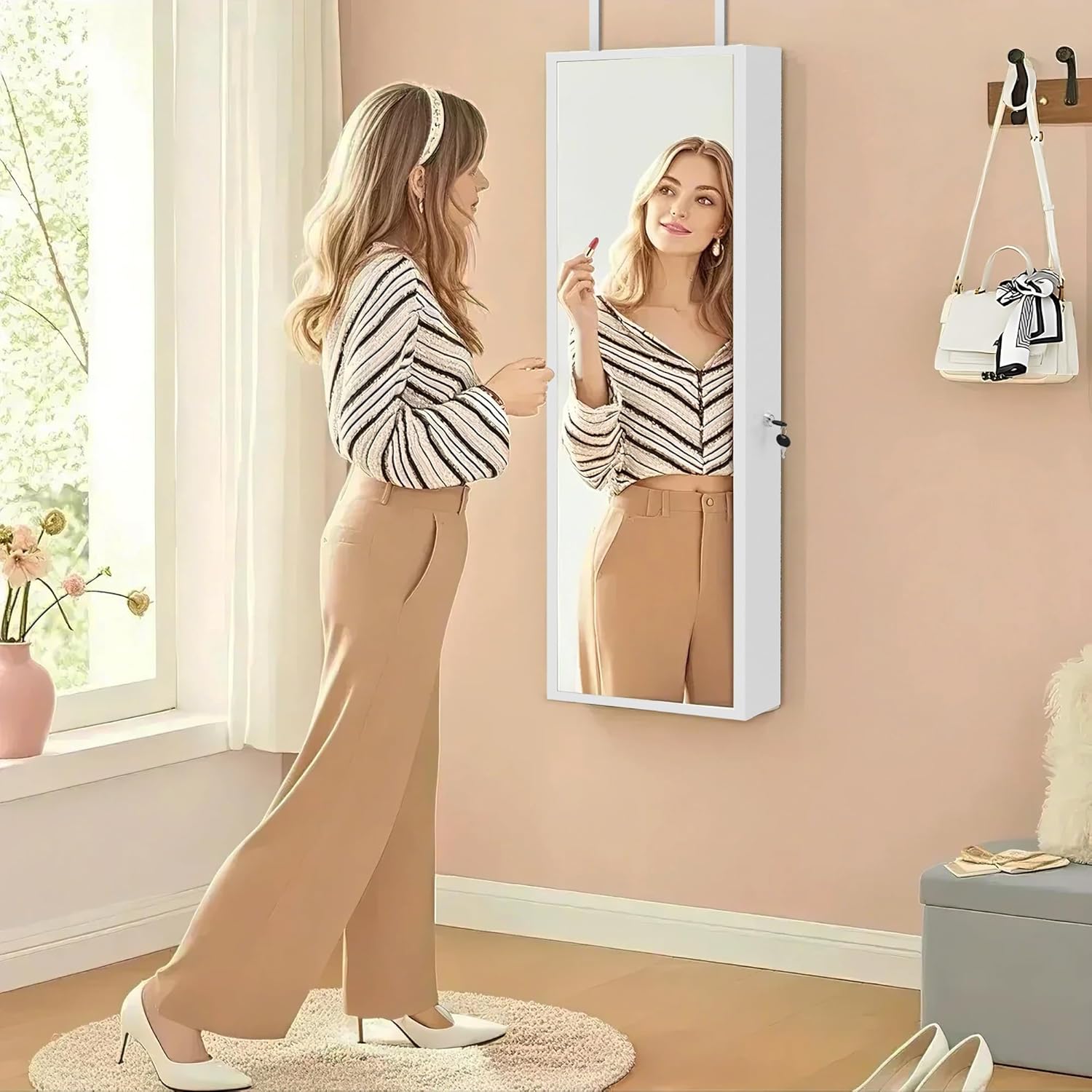 VECELO LED Mirror Jewelry Cabinet - VECELO