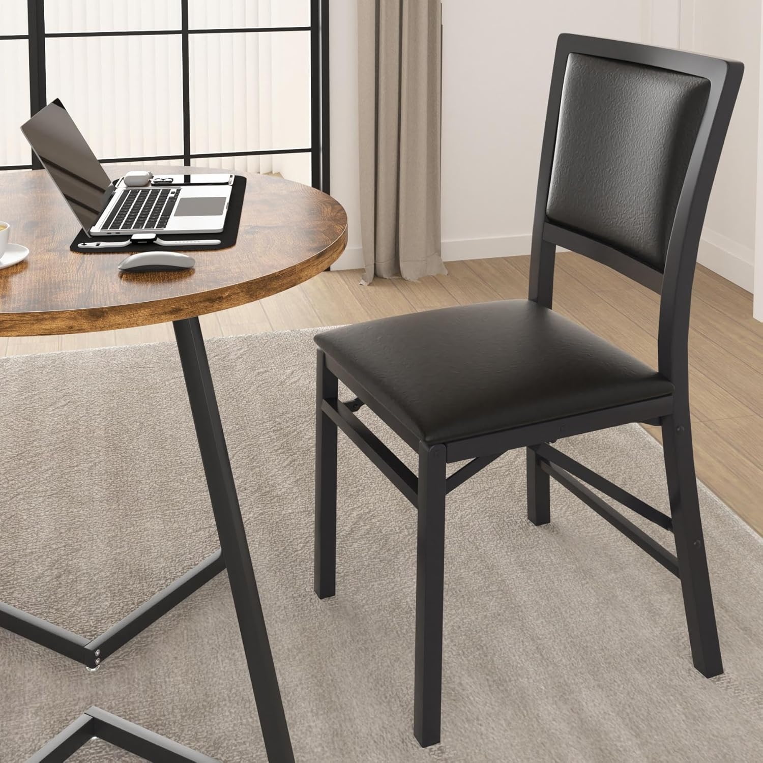 VECELO Folding Chairs Set of 2 with Cushion - VECELO