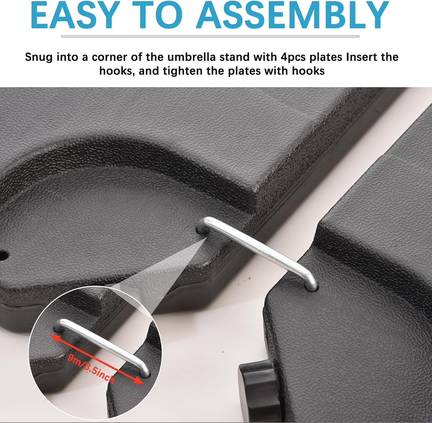 VECELO 4-Piece Heavy-Duty Cantilever Offset Patio Umbrella Base/Stand Outdoor - VECELO