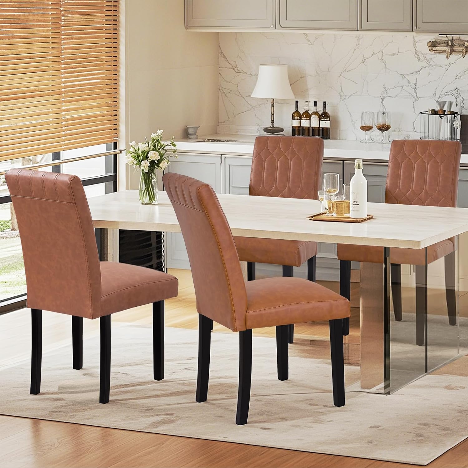 VECELO Upholstered Dining Chairs Set of 2 - VECELO