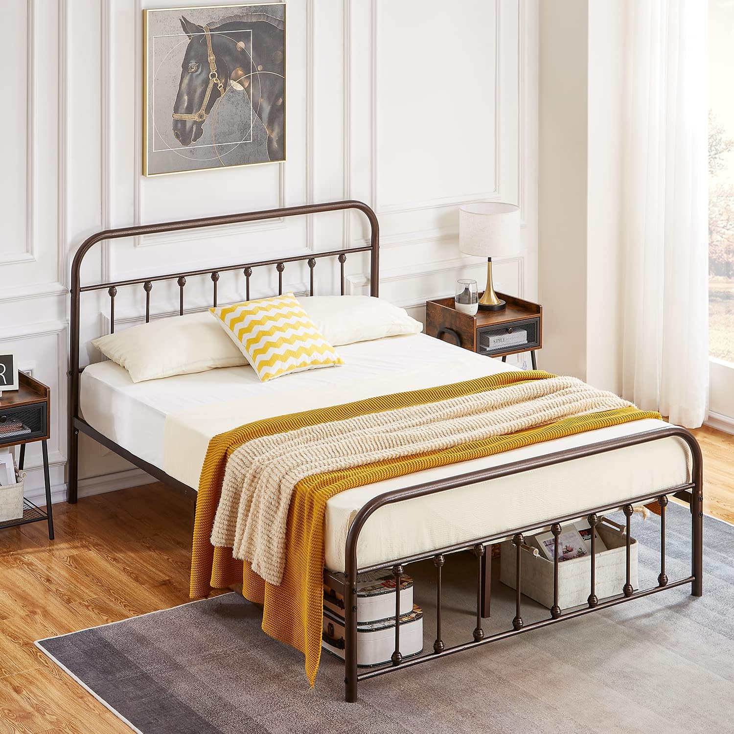 VECELO Metal Platform Bed Frame Mattress Foundation Modern&Simple Style - VECELO