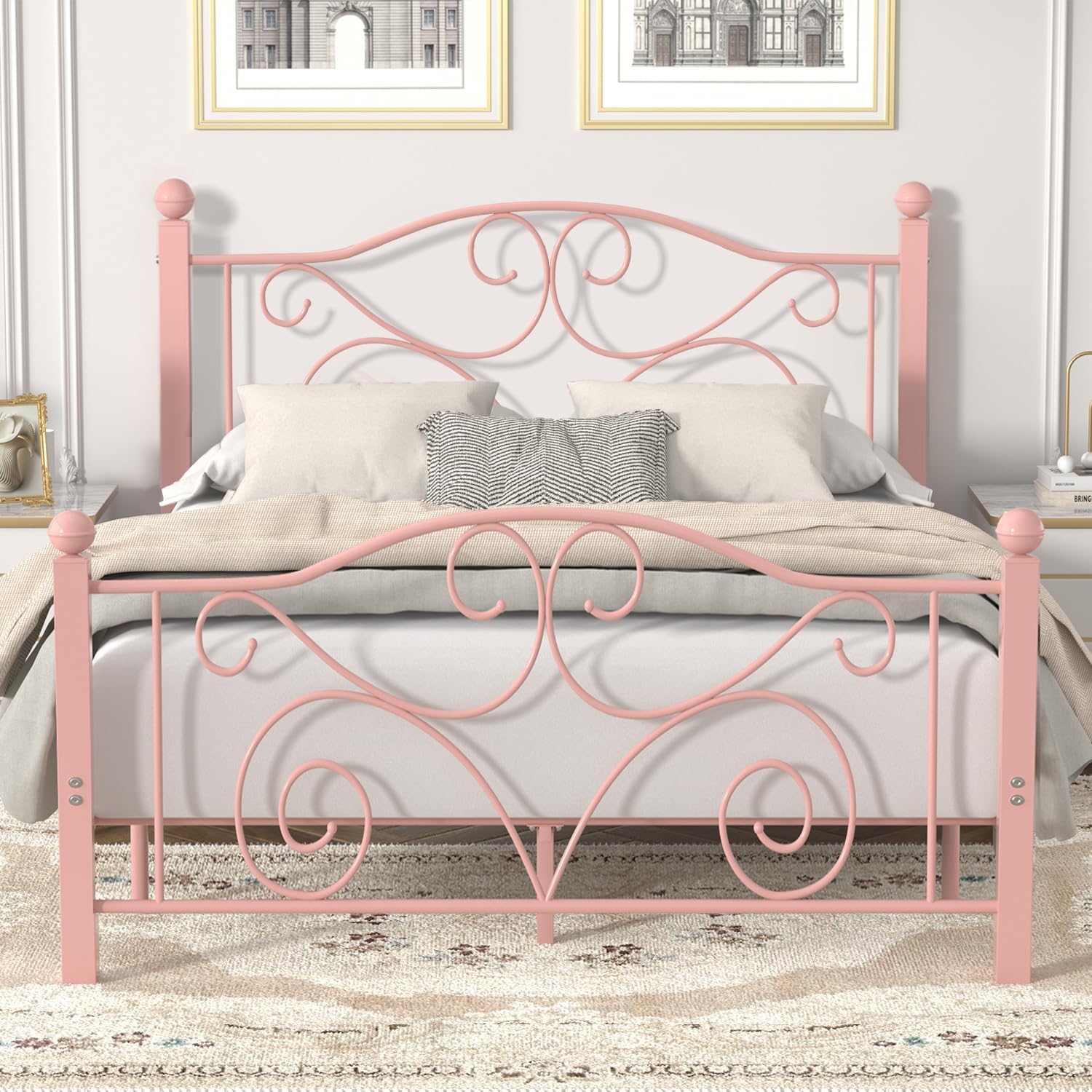 VECELO Classic Metal Bed Frame Mattress Foundation - VECELO