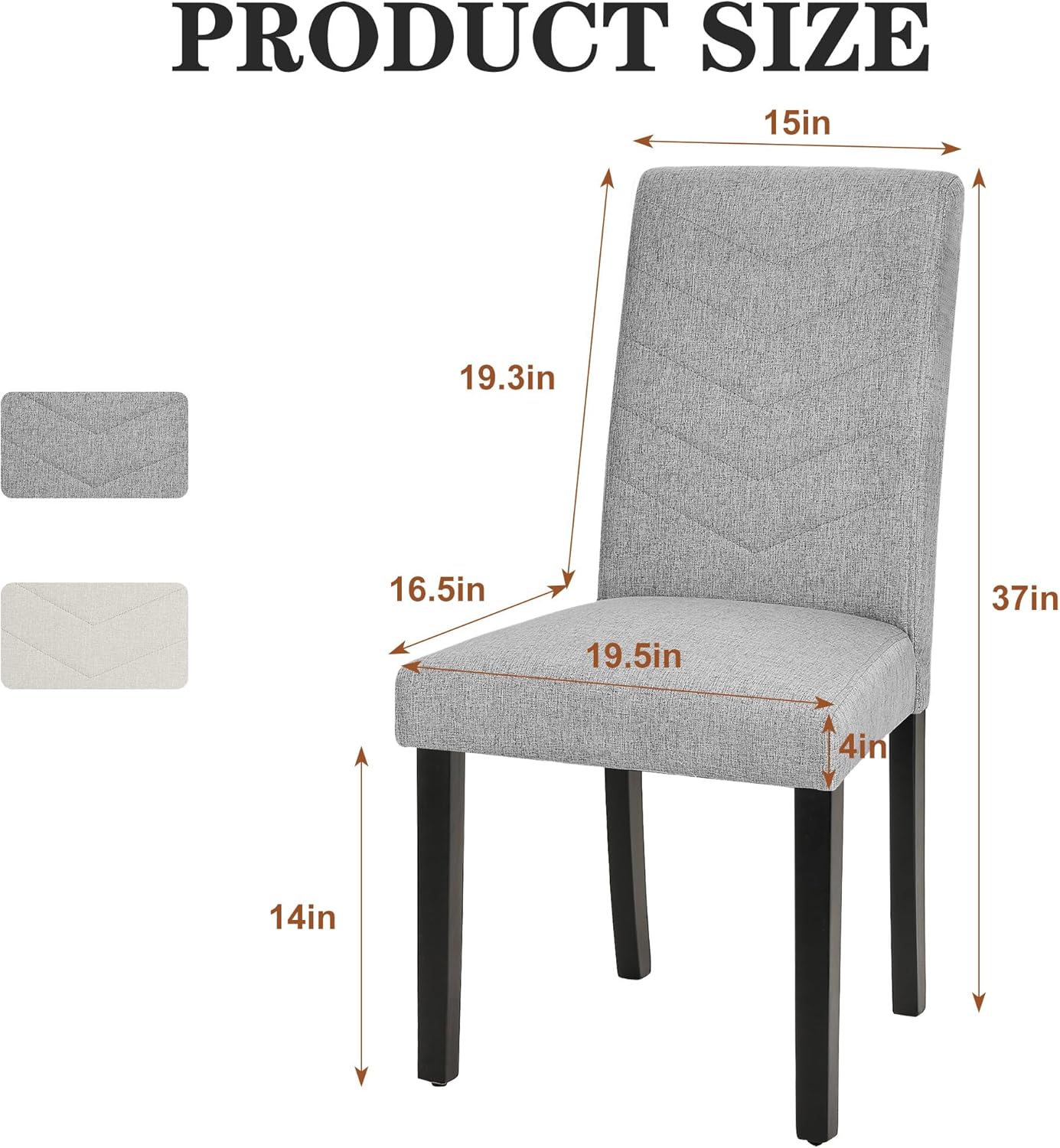 VECELO Upholstered Dining Chairs Set of 2 - VECELO