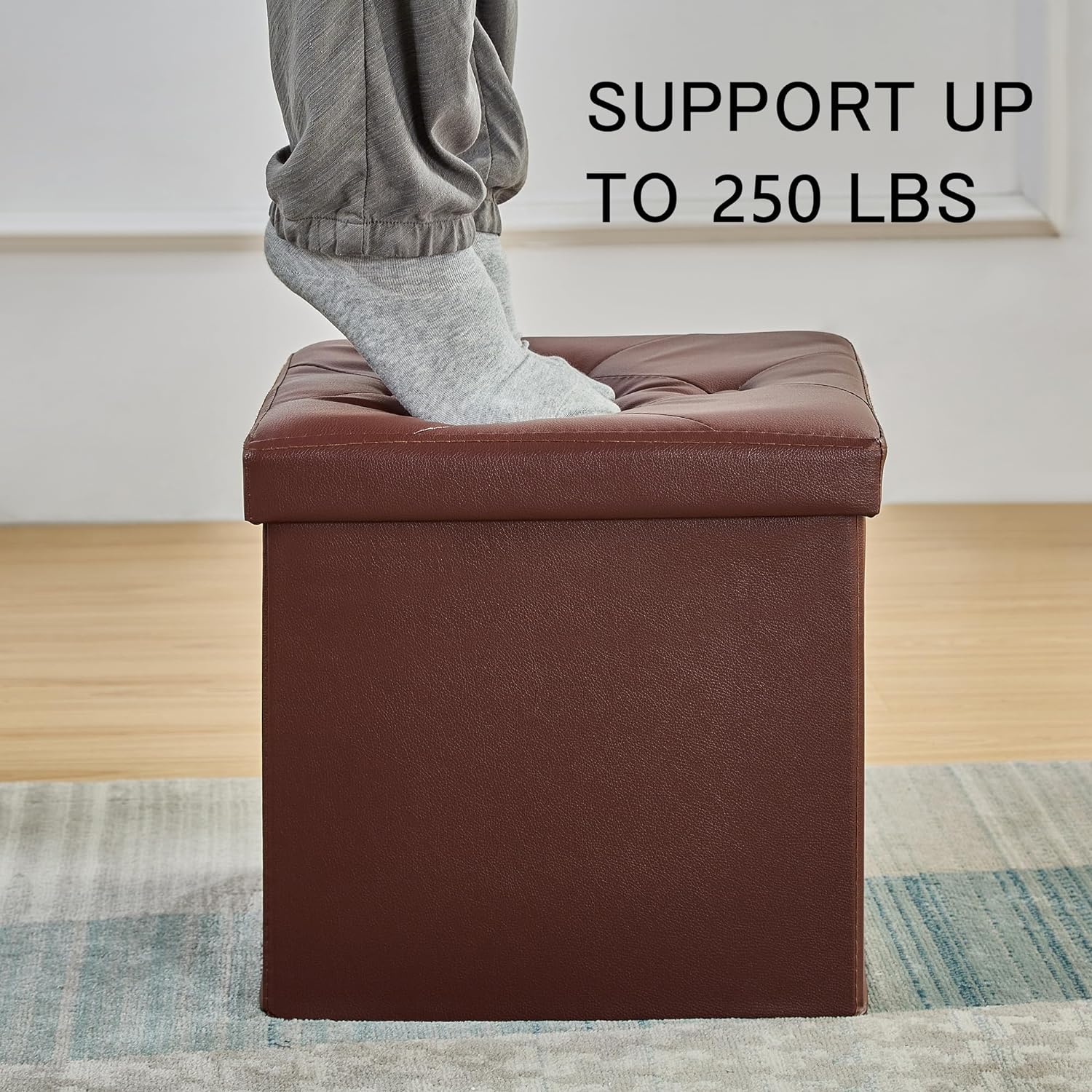 VECELO Storage Ottoman Bench End of Bed 43'' Footstool Footrest Stool Shoestool - VECELO