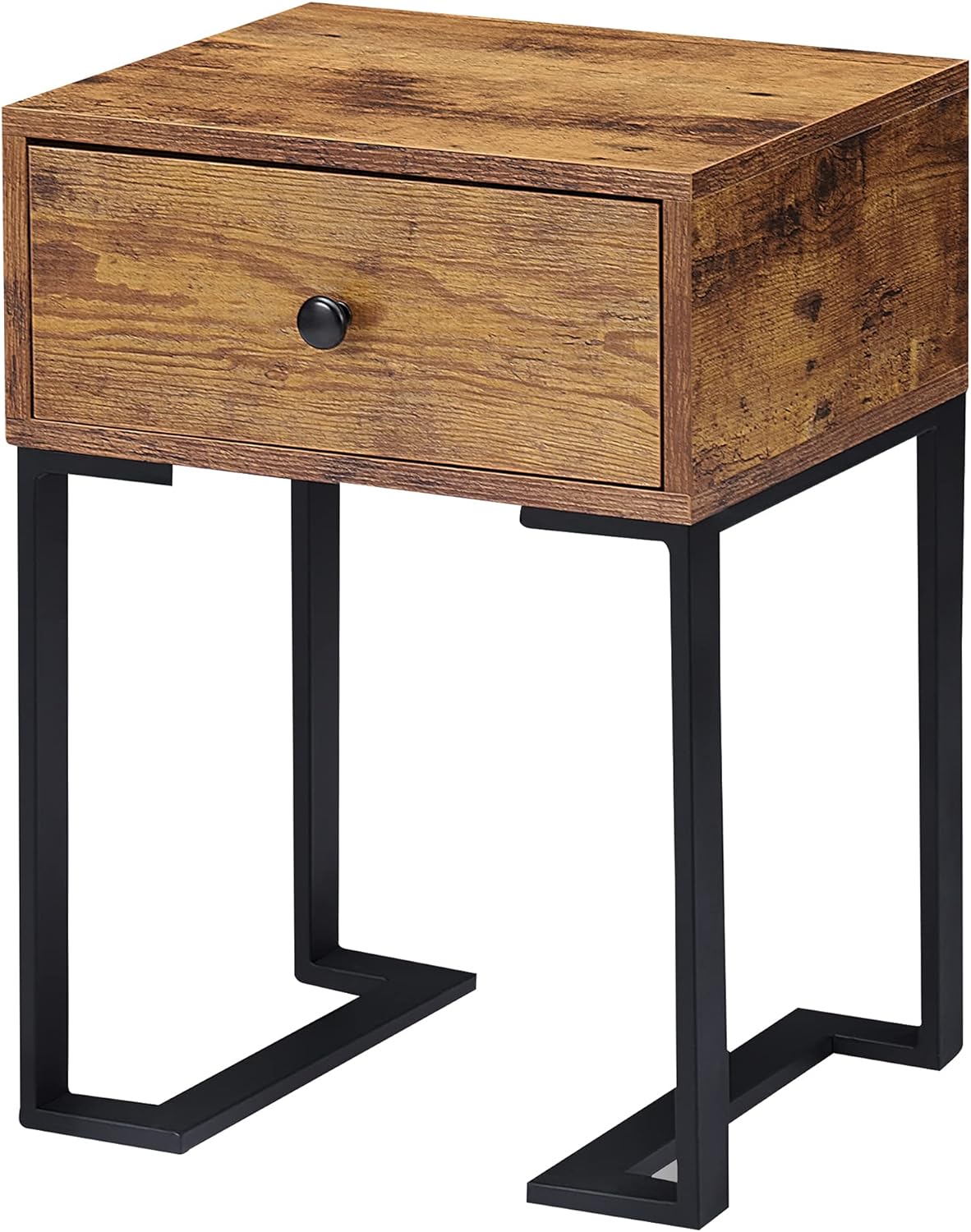 VECELO Modern Nightstand Bedside with Metal Frame - VECELO