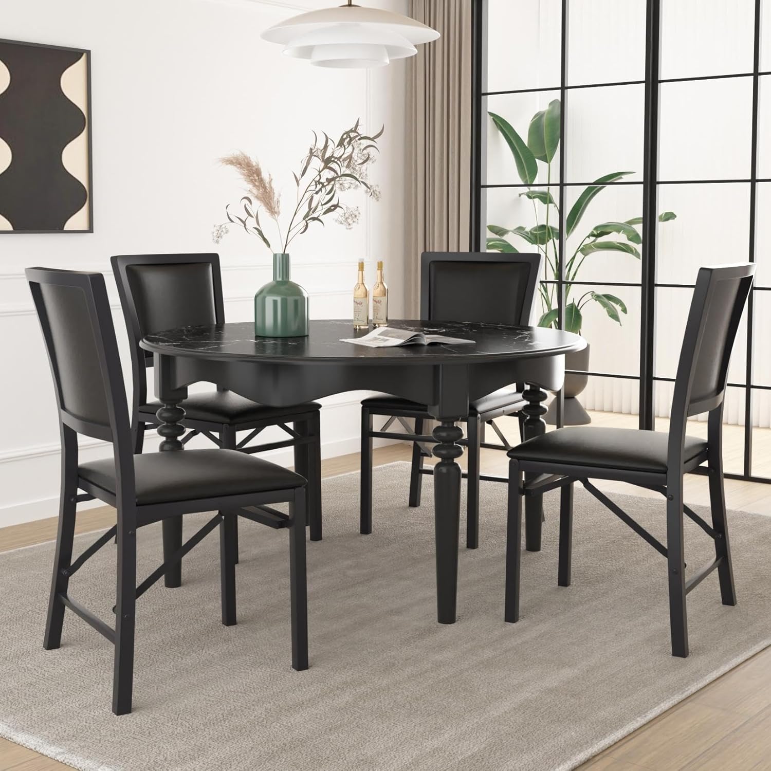VECELO Folding Chairs Set of 2 with Cushion - VECELO