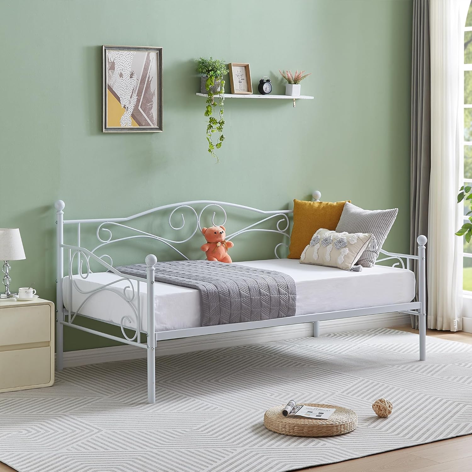 VECELO Premium Daybed Metal Bed Frame Twin Size - VECELO