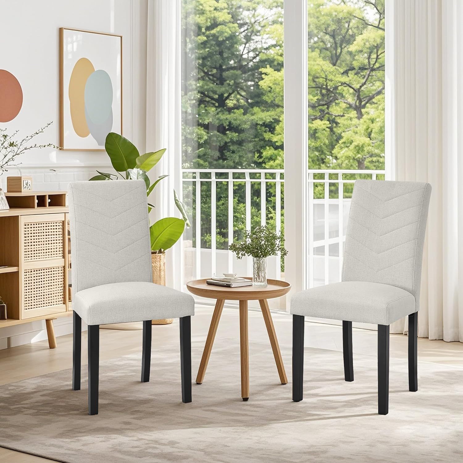 VECELO Upholstered Dining Chairs Set of 2 - VECELO