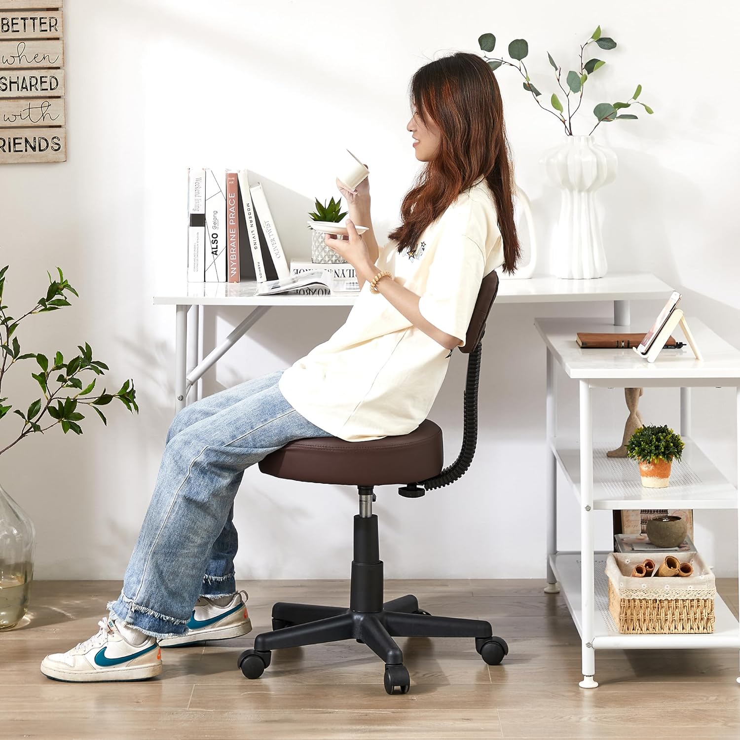VECELO Home Office Desk Chair with Backrest - VECELO