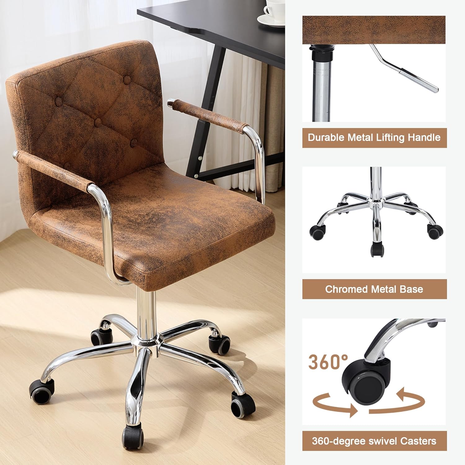 VECELO Mid-Back Home Office Desk Chair - VECELO
