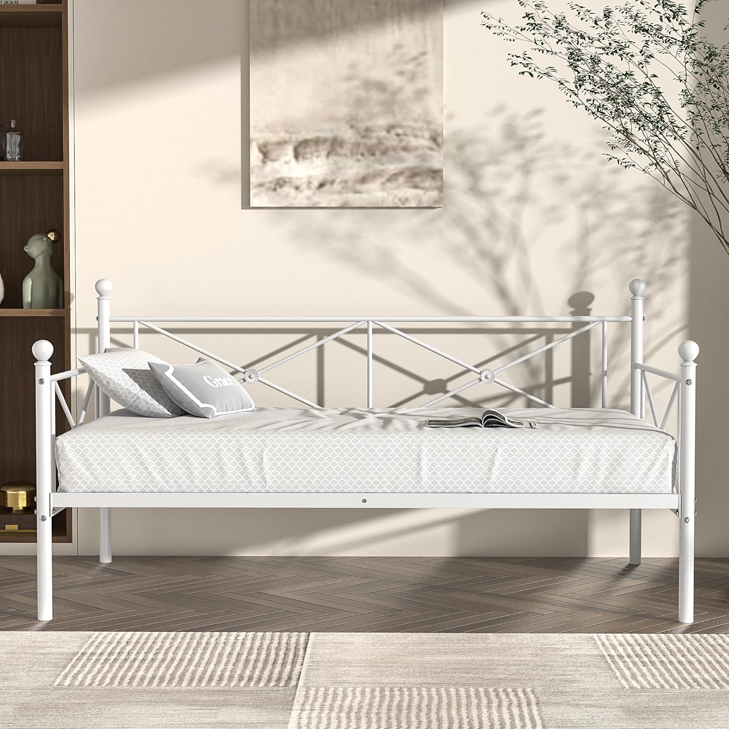 VECELO Twin Daybed with Headboard - VECELO