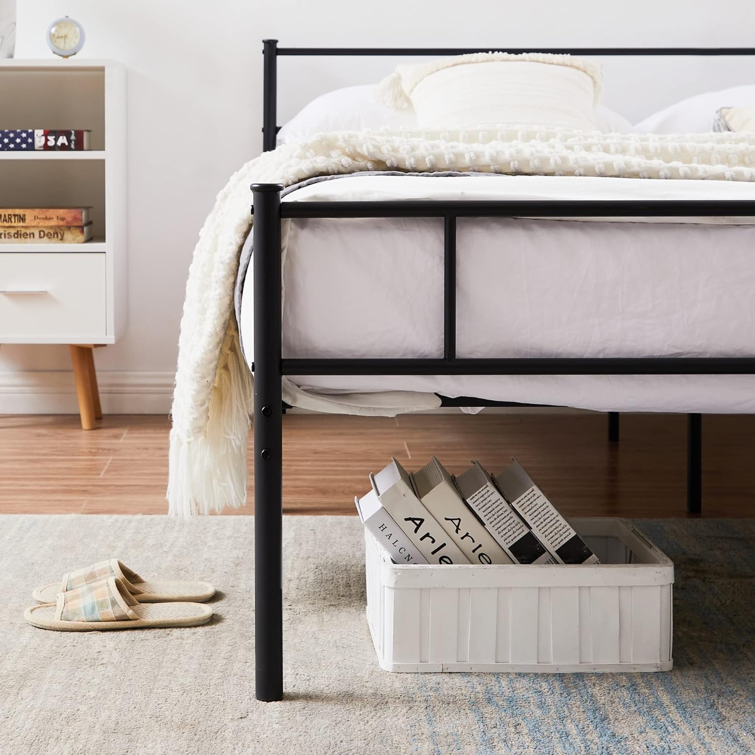 VECELO Platform Bed Frame with Headboard and Footboard, 12'' Under-Bed Storage & Strong Metal Slats Support - VECELO