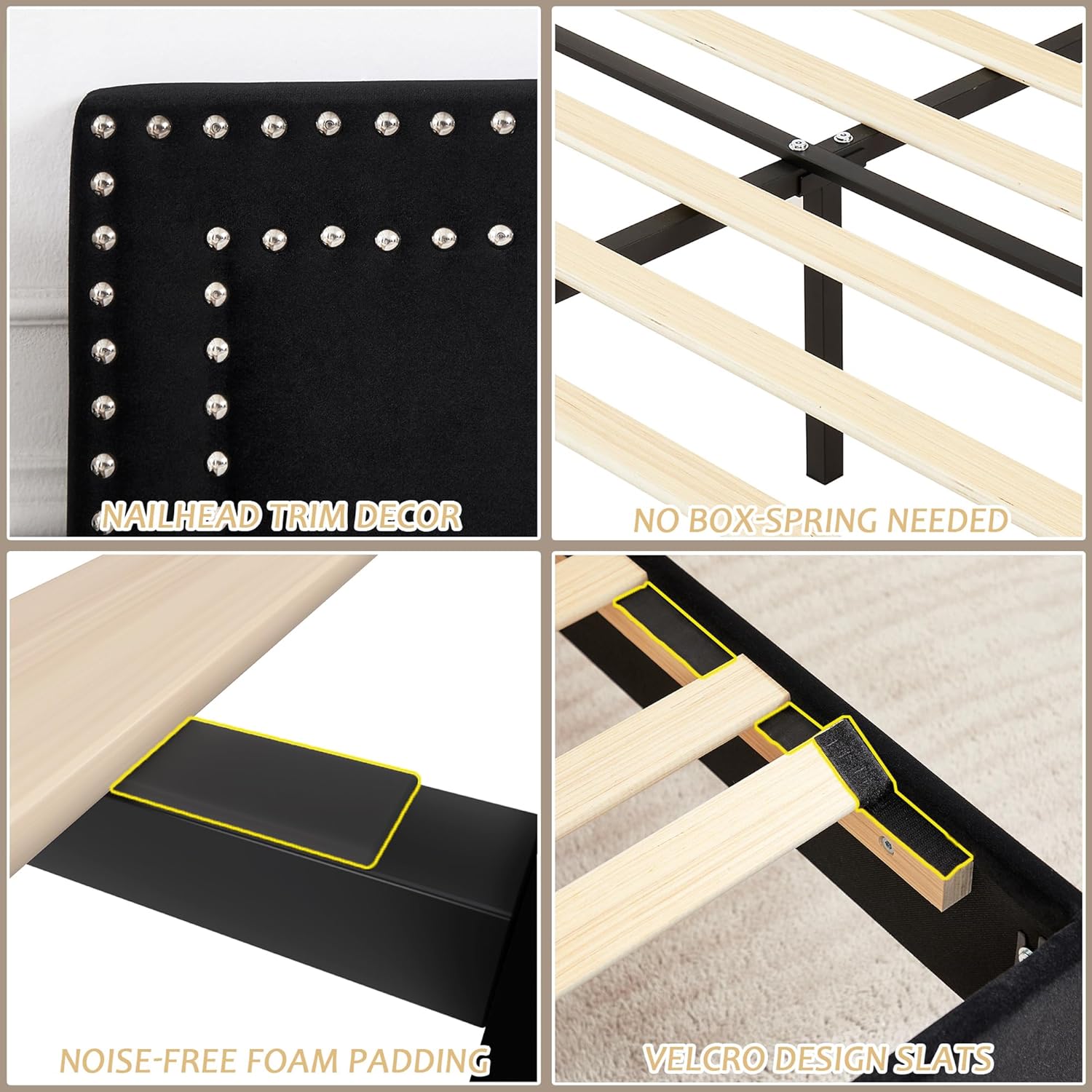 VECELO Modern Platform Bed Frame/Mattress Foundation - VECELO